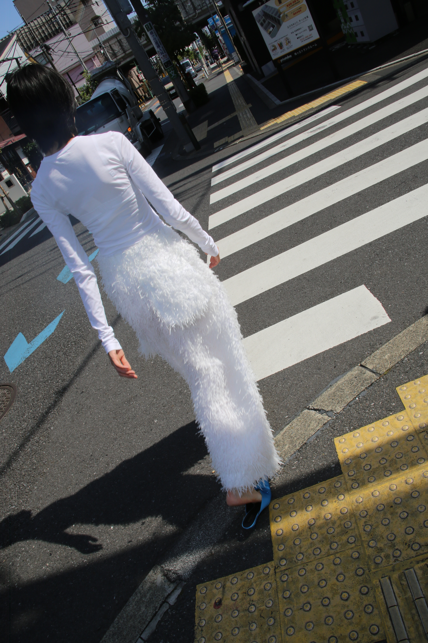 2020 ISSEY MIYAKE / TRANSPARENT NYLON FRINGE WIDE PANTS