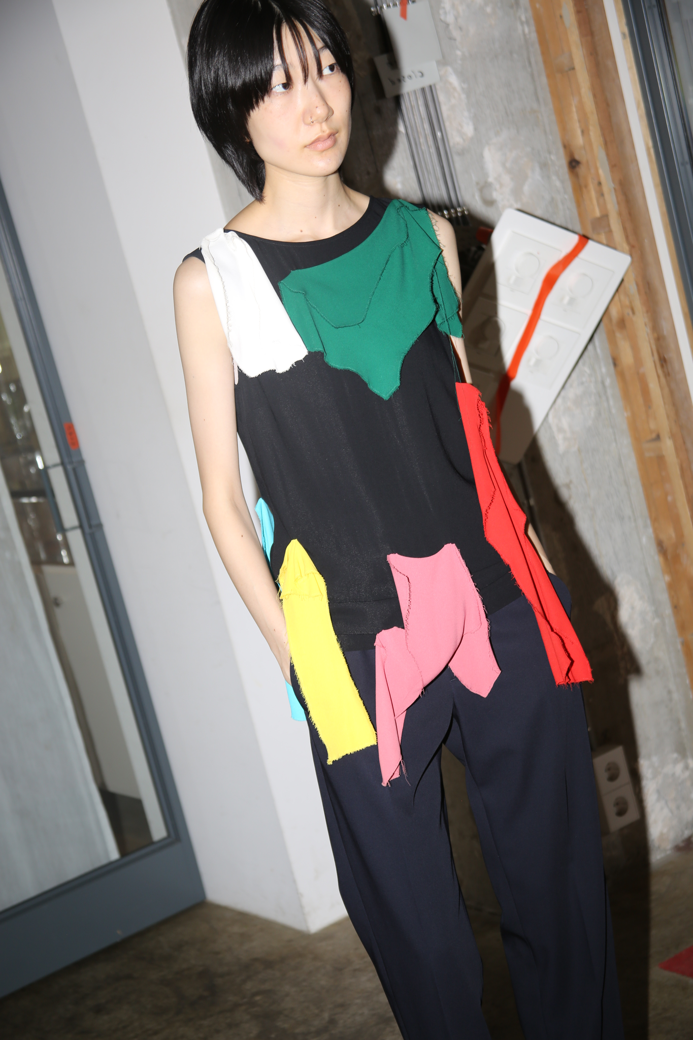 2020 LOEWE / MOSS CREPE TOP WITH FABRIC EMBROIDERY