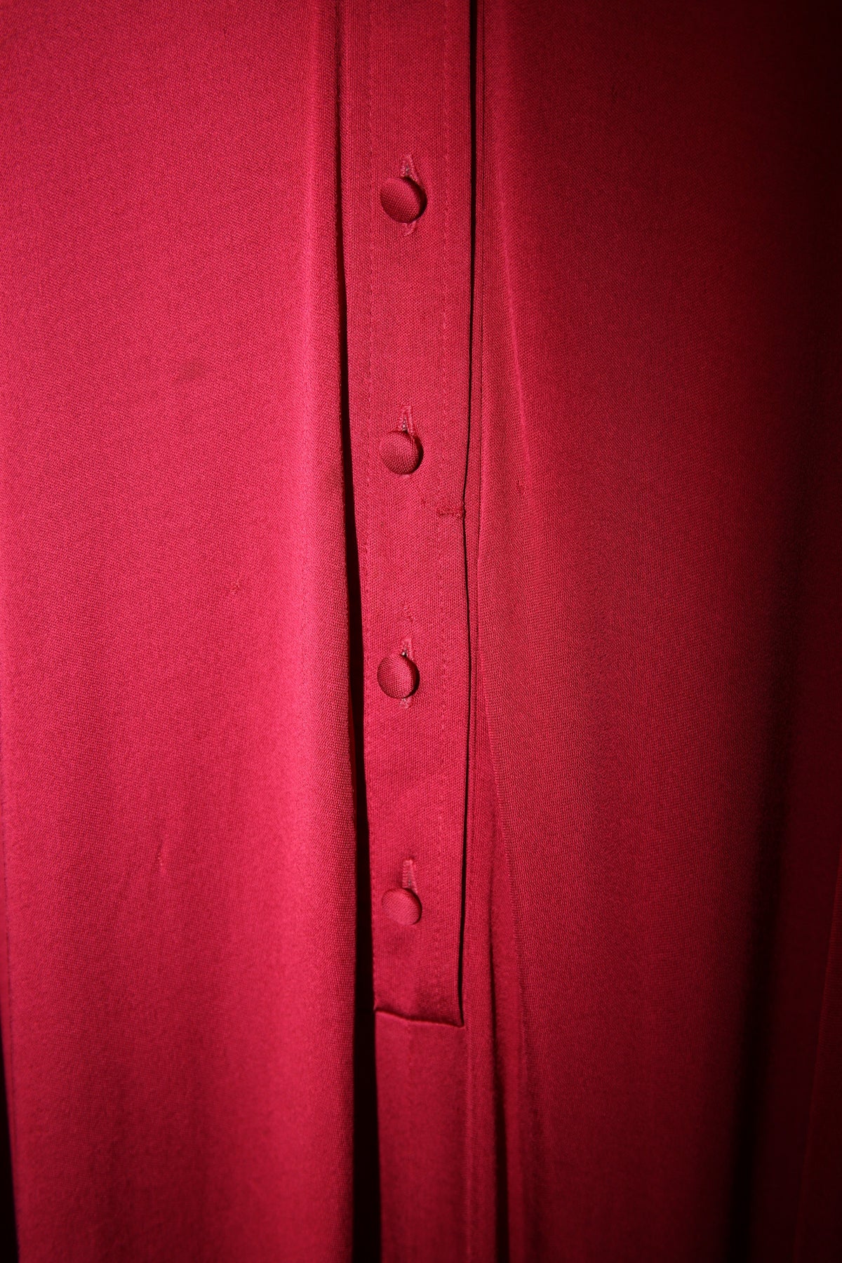 1970 STANLEY SHERMAN / VISCOSE JERSEY LONG DRESS IN BURGUNDY