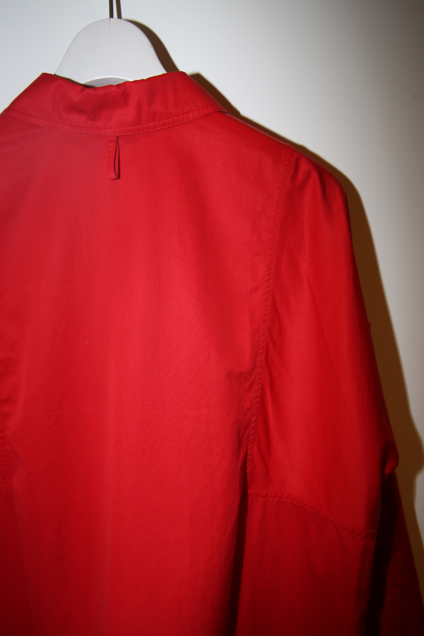 2000 HERMES / 2WAY SLEEVE COTTON SHIRT IN RED