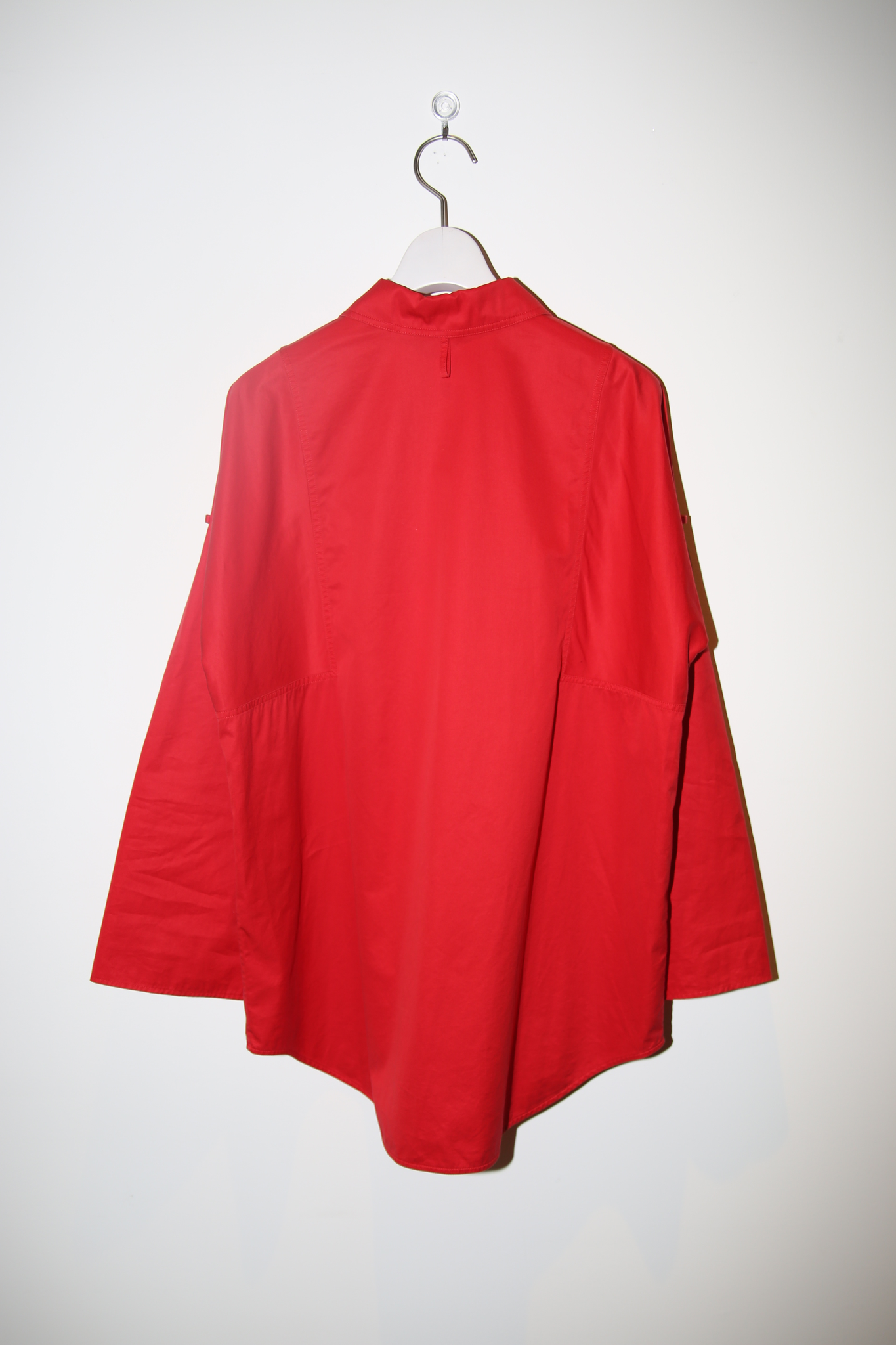 2000 HERMES / 2WAY SLEEVE COTTON SHIRT IN RED