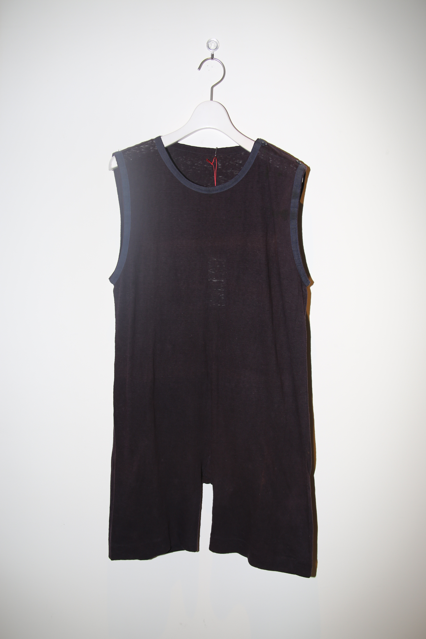 1930 VINTAGE / WOOL KNIT BATHING SUIT IN FADED NAVY