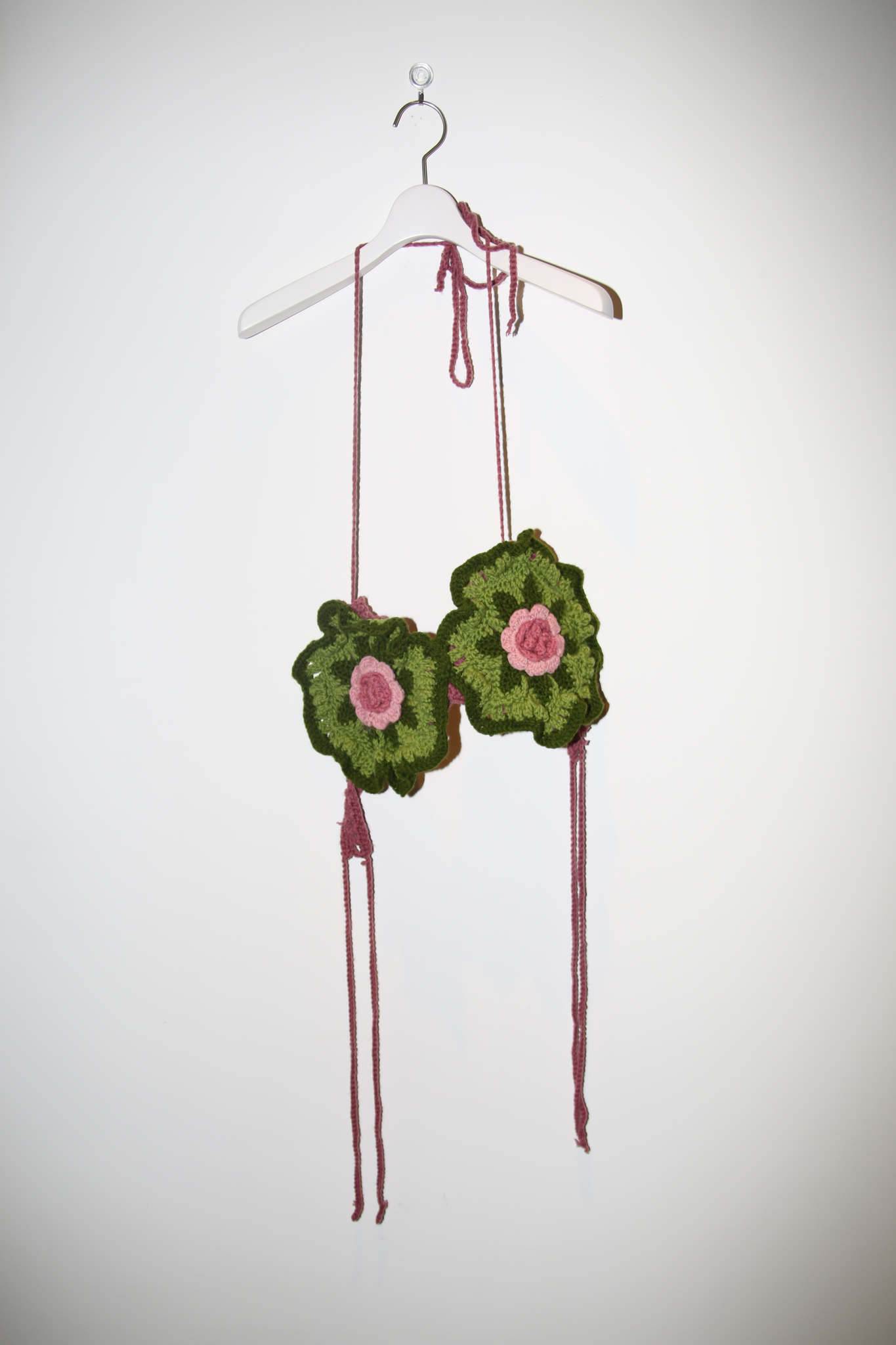 CROCHET HAND KNIT BRA TOP IN WOOL