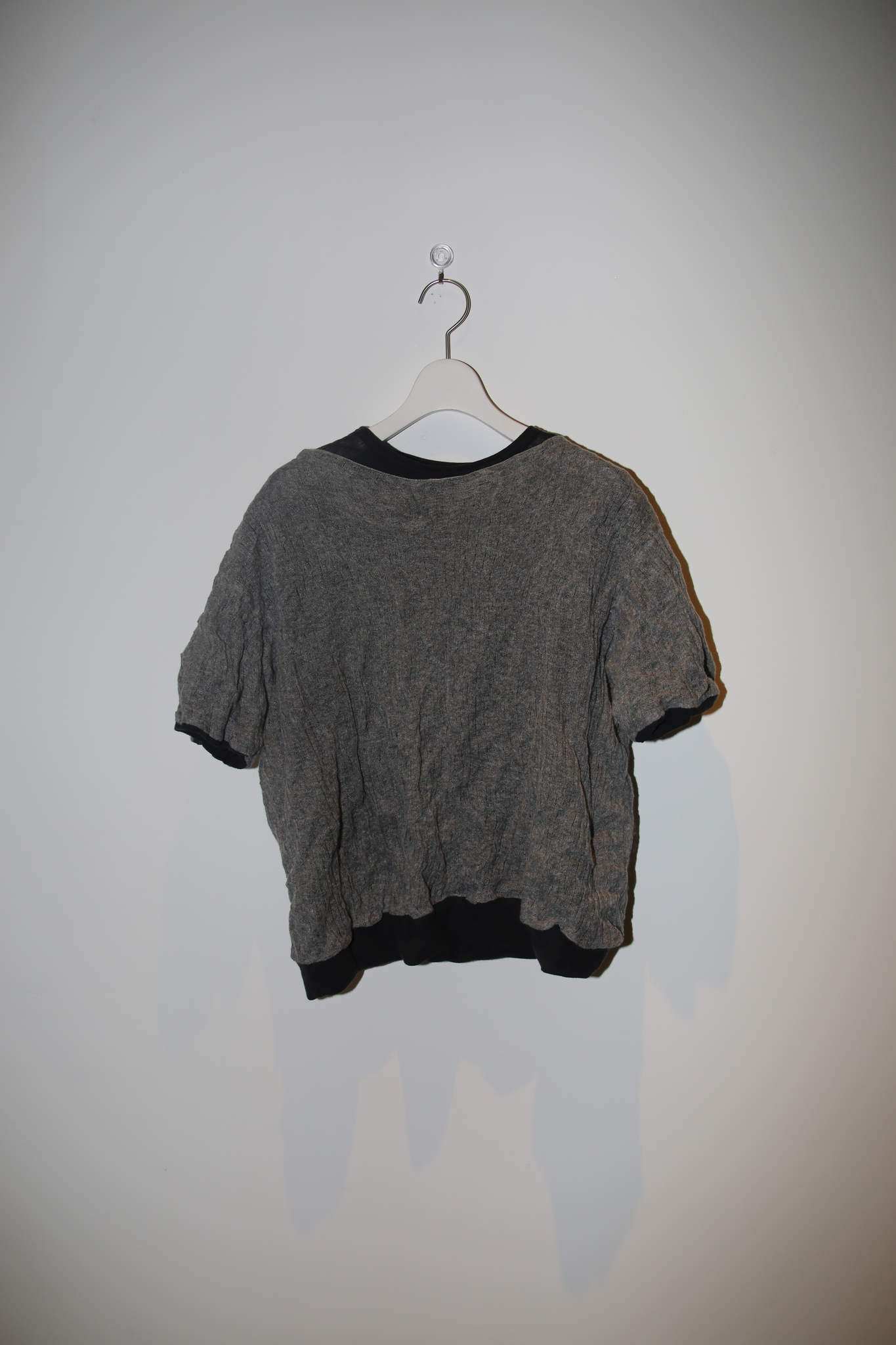 2000 MASAKI MATSUSHIMA / COTTON METAL KNIT LAYERD T-SHIRT IN GREY