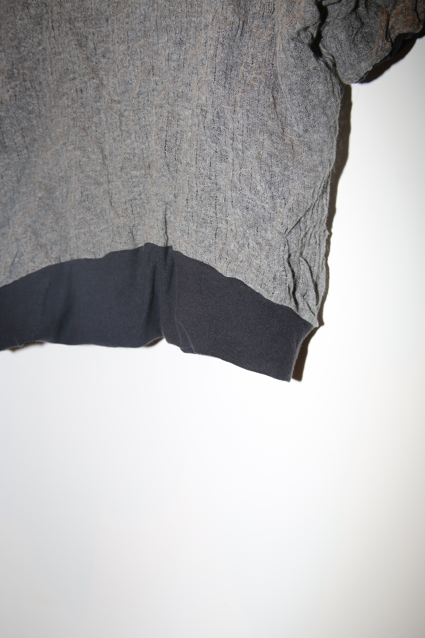 2000 MASAKI MATSUSHIMA / COTTON METAL KNIT LAYERD T-SHIRT IN GREY