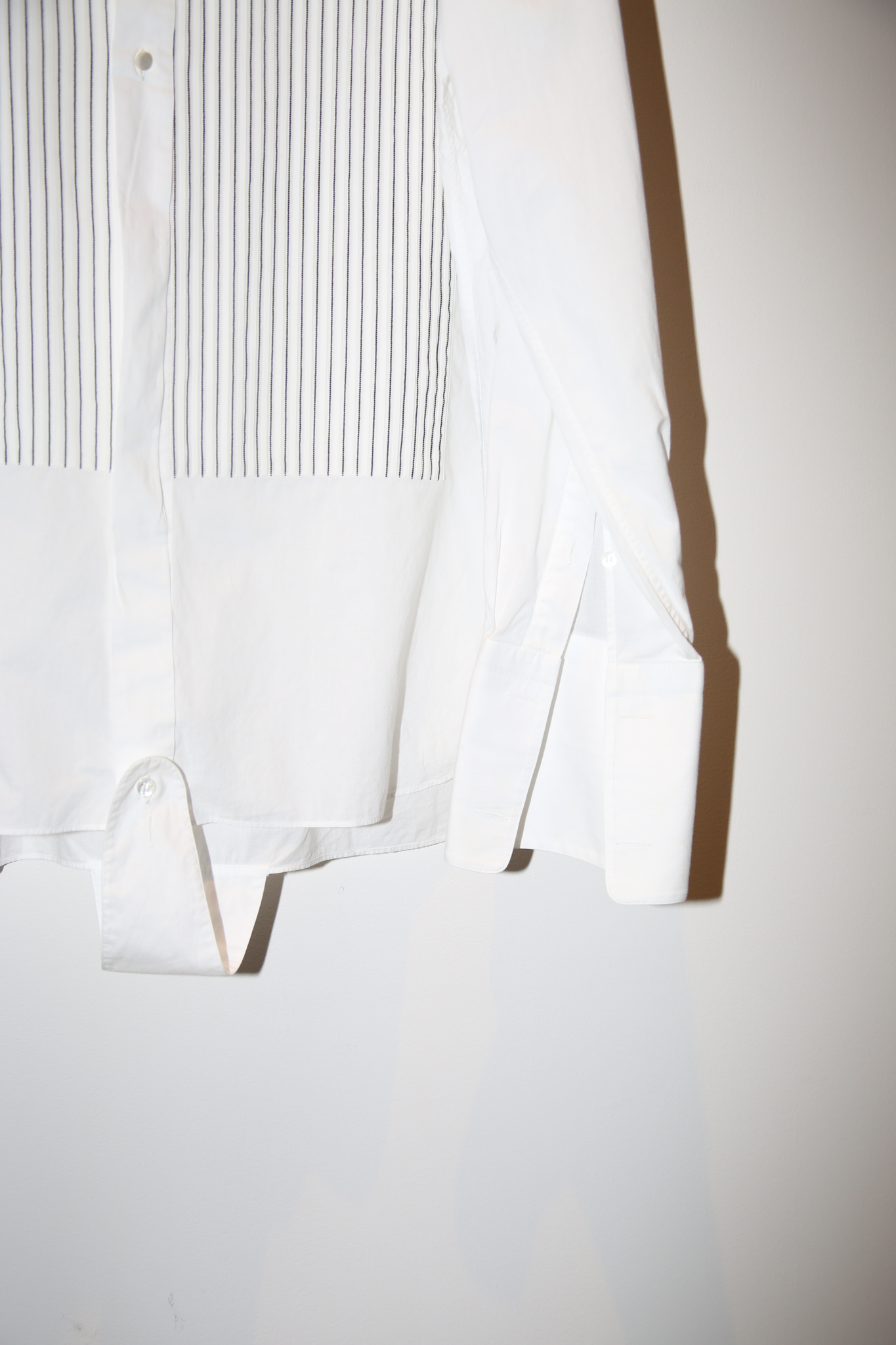 1990 BRIONI / TAXIDO DRESS SHIRT BODY SUIT IN WHITE