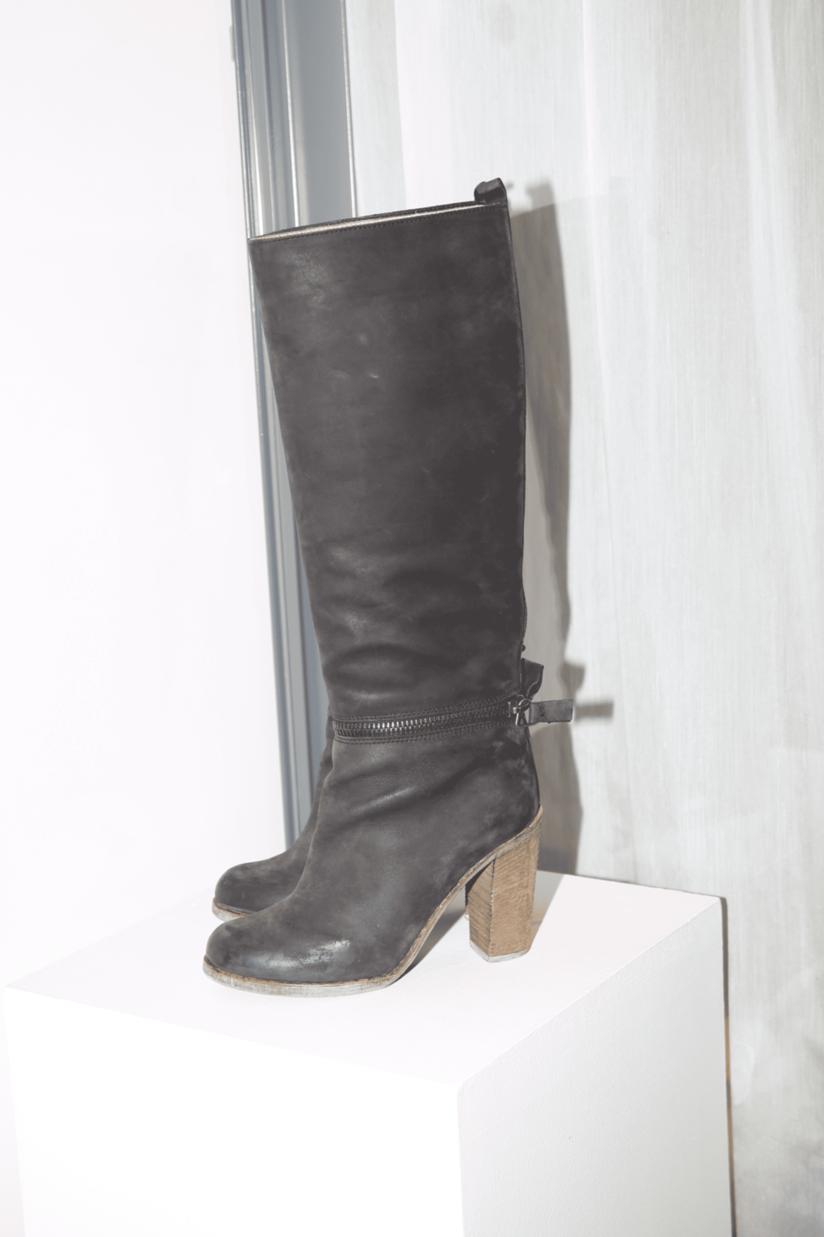 MM ⑥ / 2WAY DETACHABLE LONG BOOTS IN OILED LEATHER 37 1/2