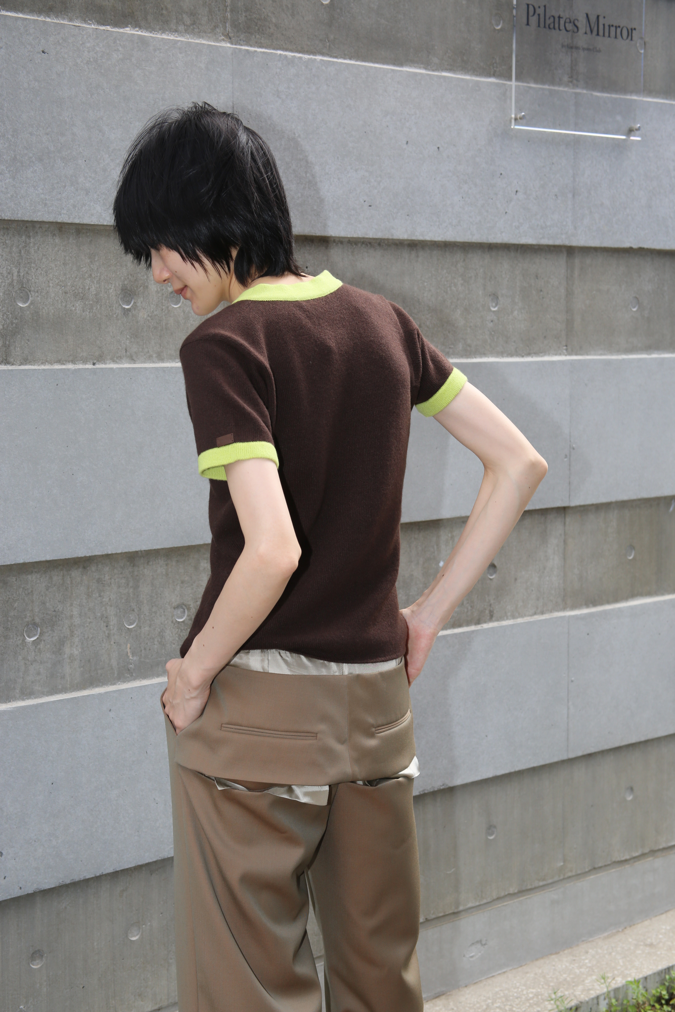 2000 CHANEL / V-NECK CASHMERE KNIT T-SHIRT