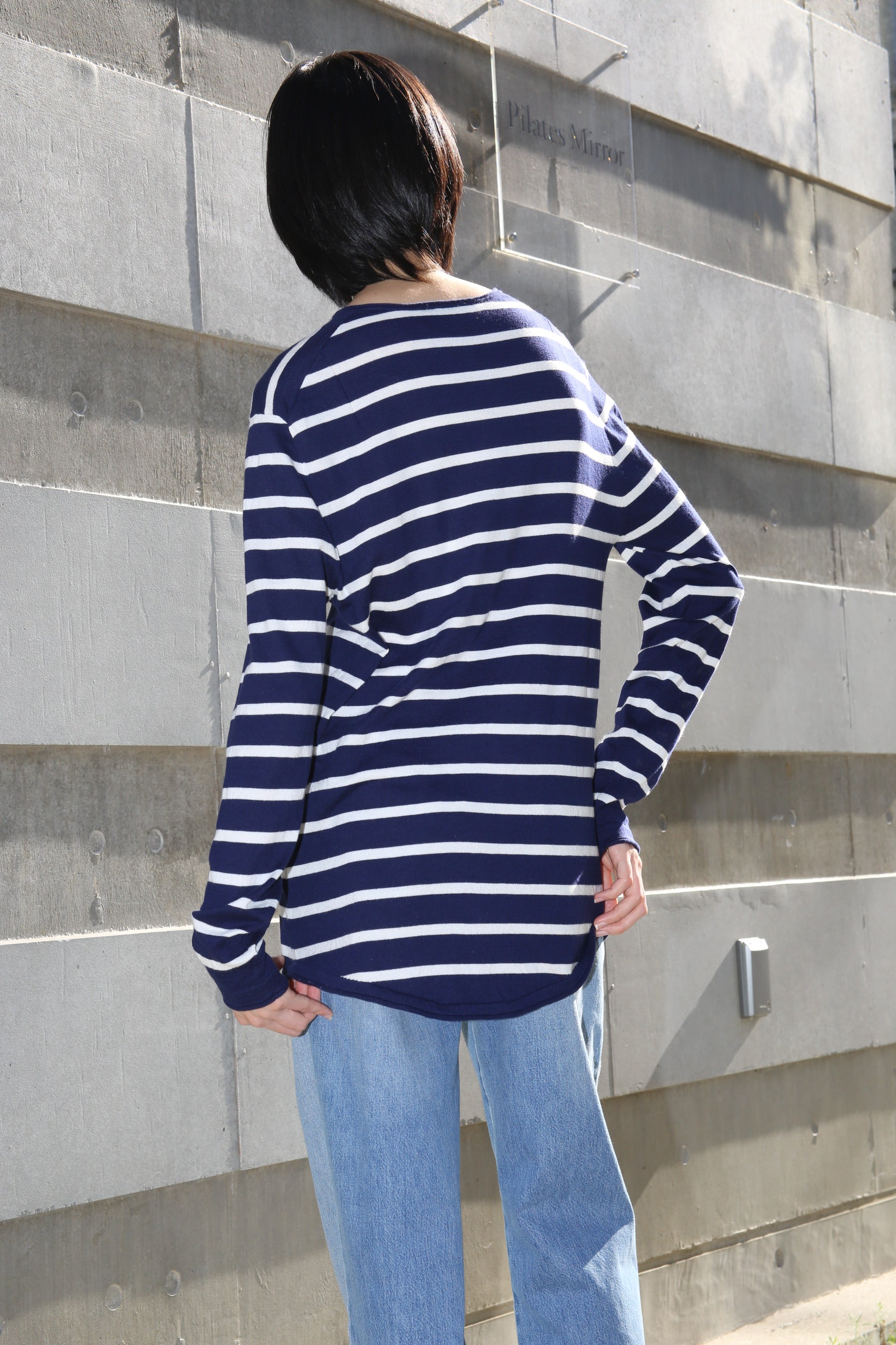 2000 NEIL BARETT / LONG AND LEAN BORDER SWEATER IN COTTON