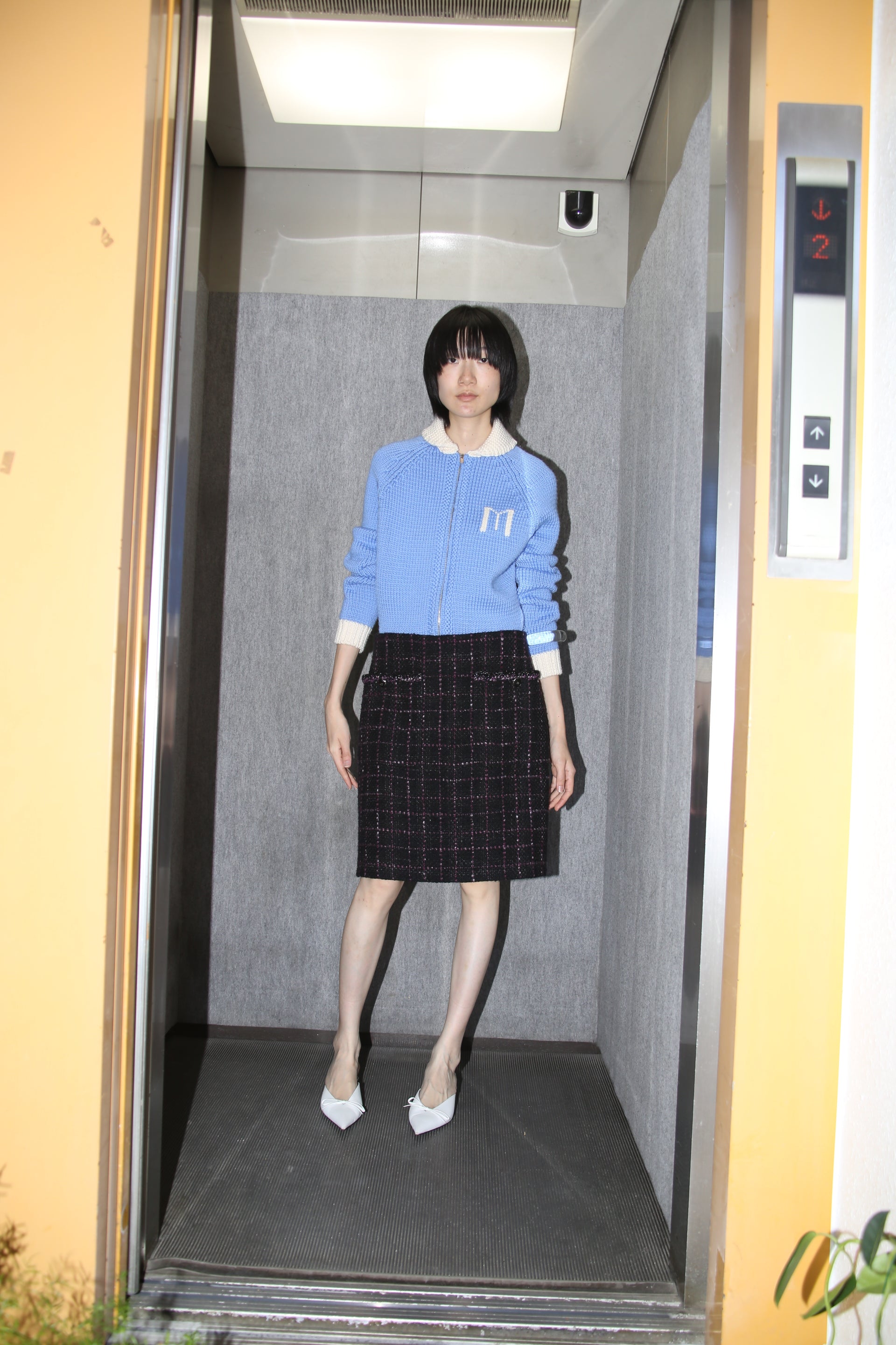 2020 MIU MIU / COWICHAN KNIT BODY SUIT IN SAX BLUE