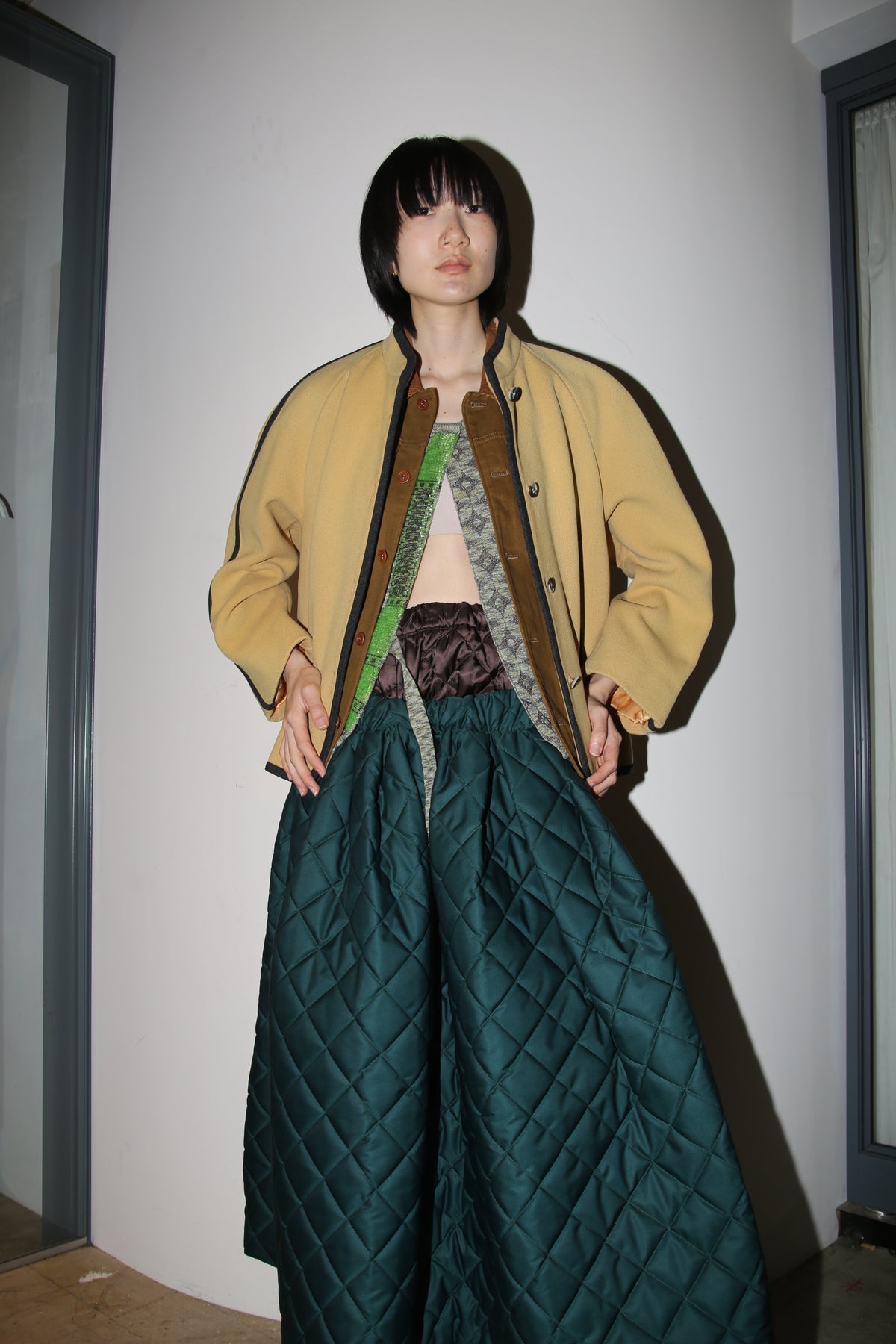 1950 VINTAGE / WOOL SPORT JACKET IN MUSTERED YELLOW