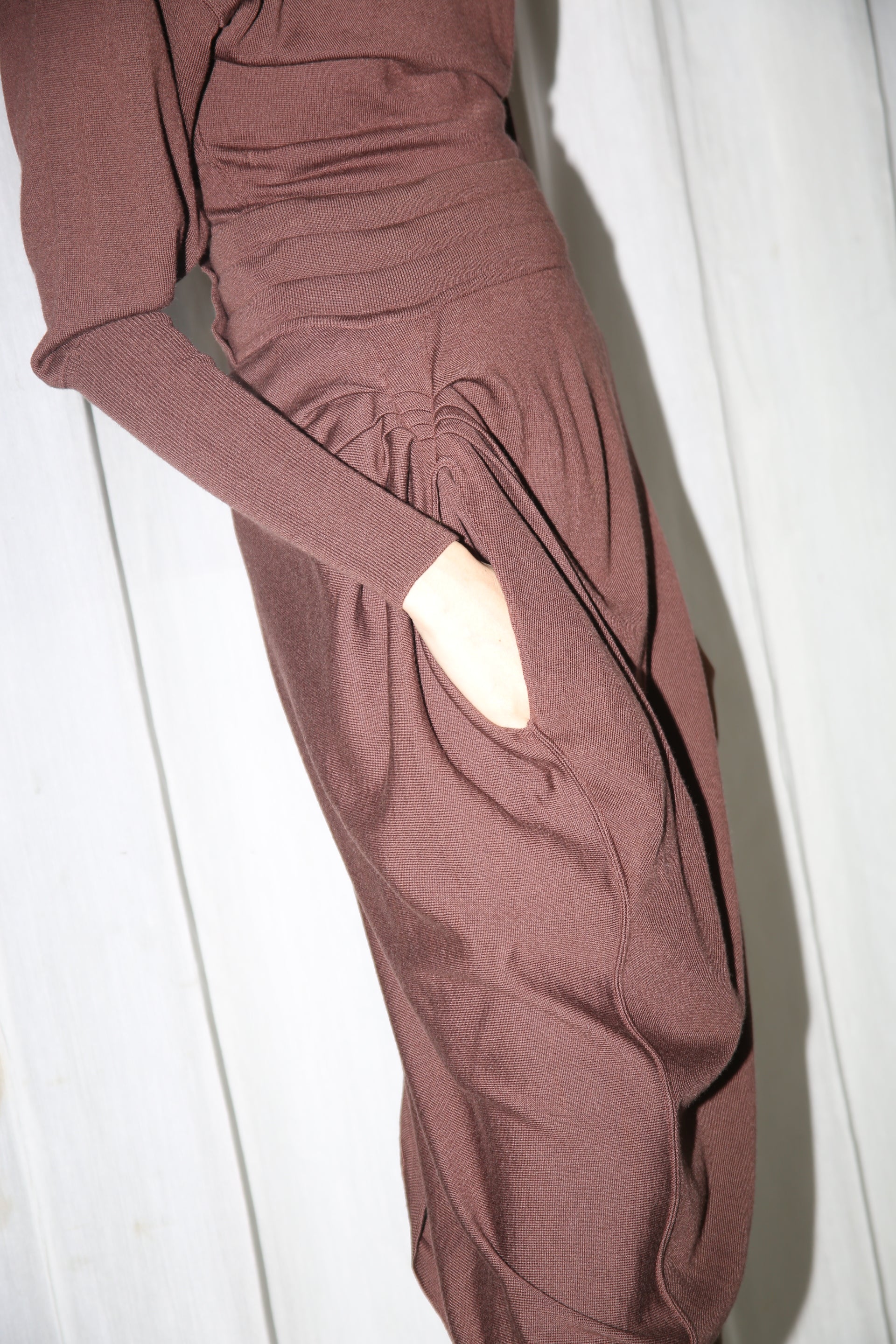 1980 ALAIA / SCULPTURE KNIT BODY SUIT WITH SKIRT : ENSEMBLE
