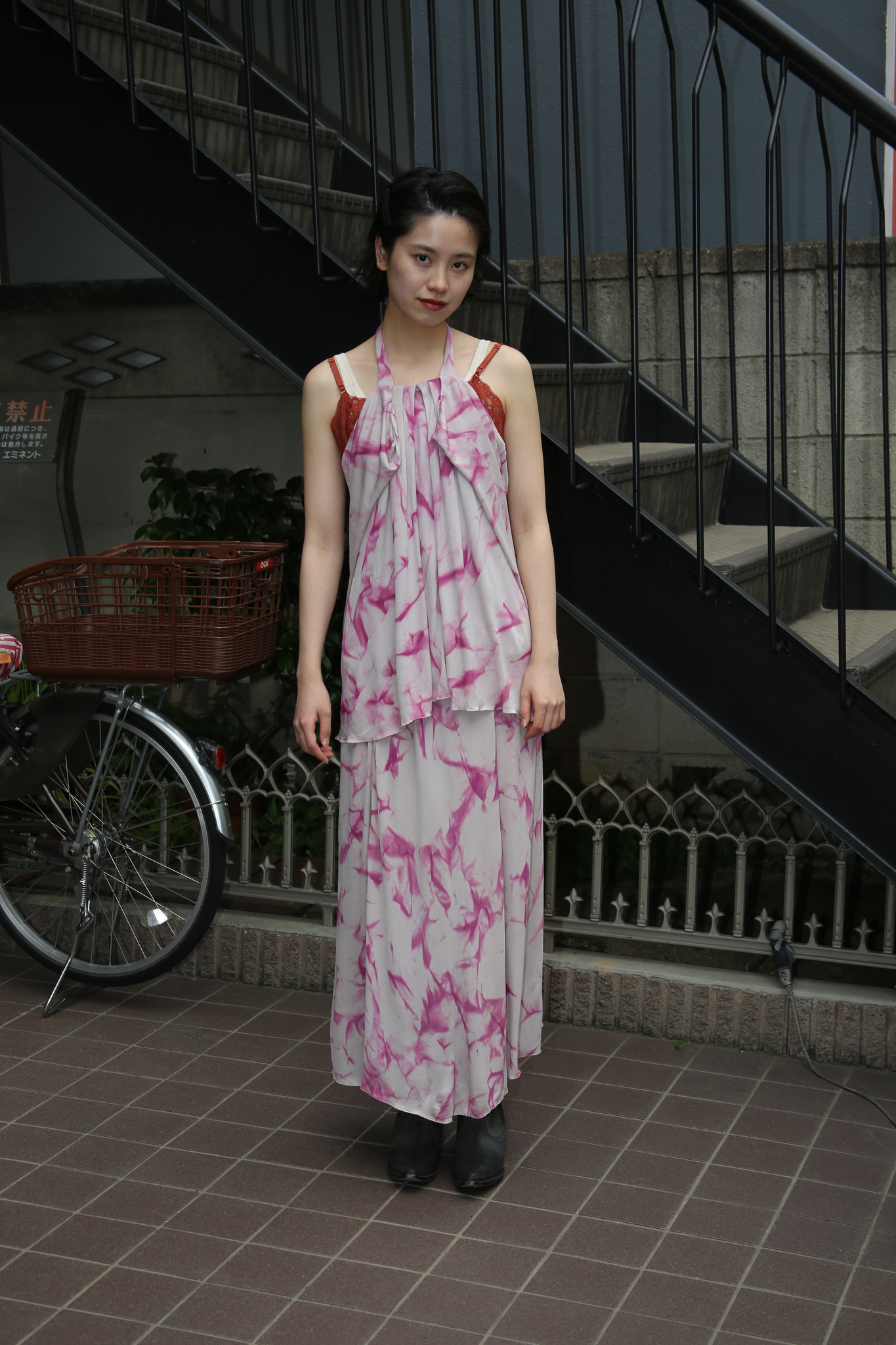 1970 HOLLYS HARP / BIAS CUT TYE DYE ENSEMBLE IN VISCOSE CREPE