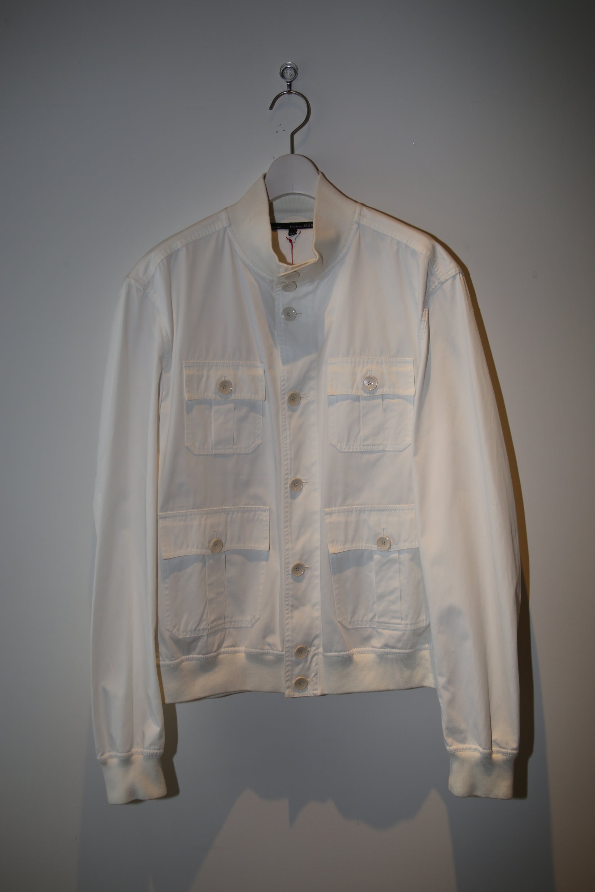 2000 GIANFRANCO FERRE / COTTON A-1 BLOUSON IN PURE WHITE