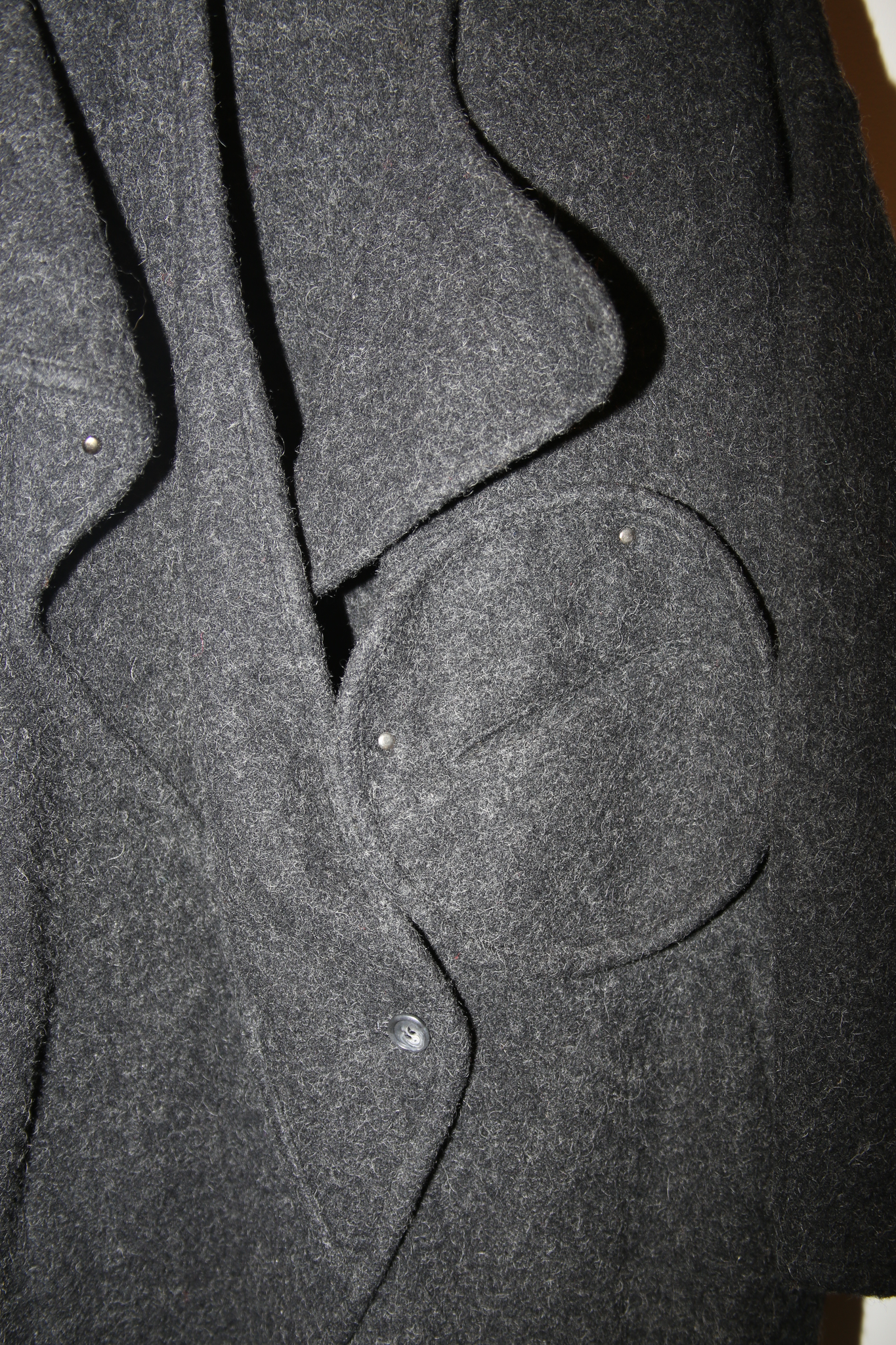 1970 ISSEY MIYAKE / BLANKET WOOL JACKET WITH CIRCLE POCKET