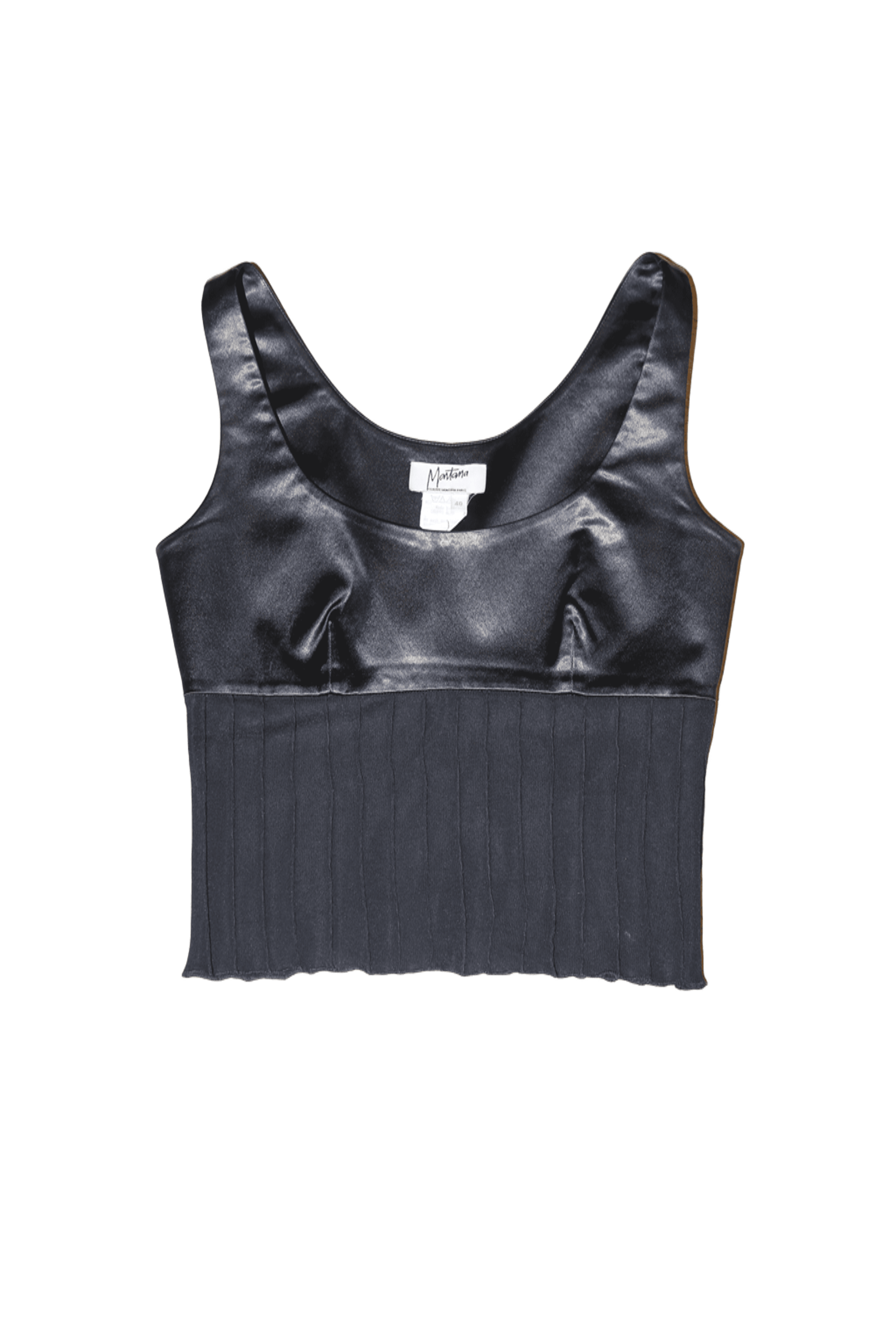 1990 CLAUDE MONTANA / CHUNKY SATIN SCULPTURE TOP WITH SUMMER KNIT