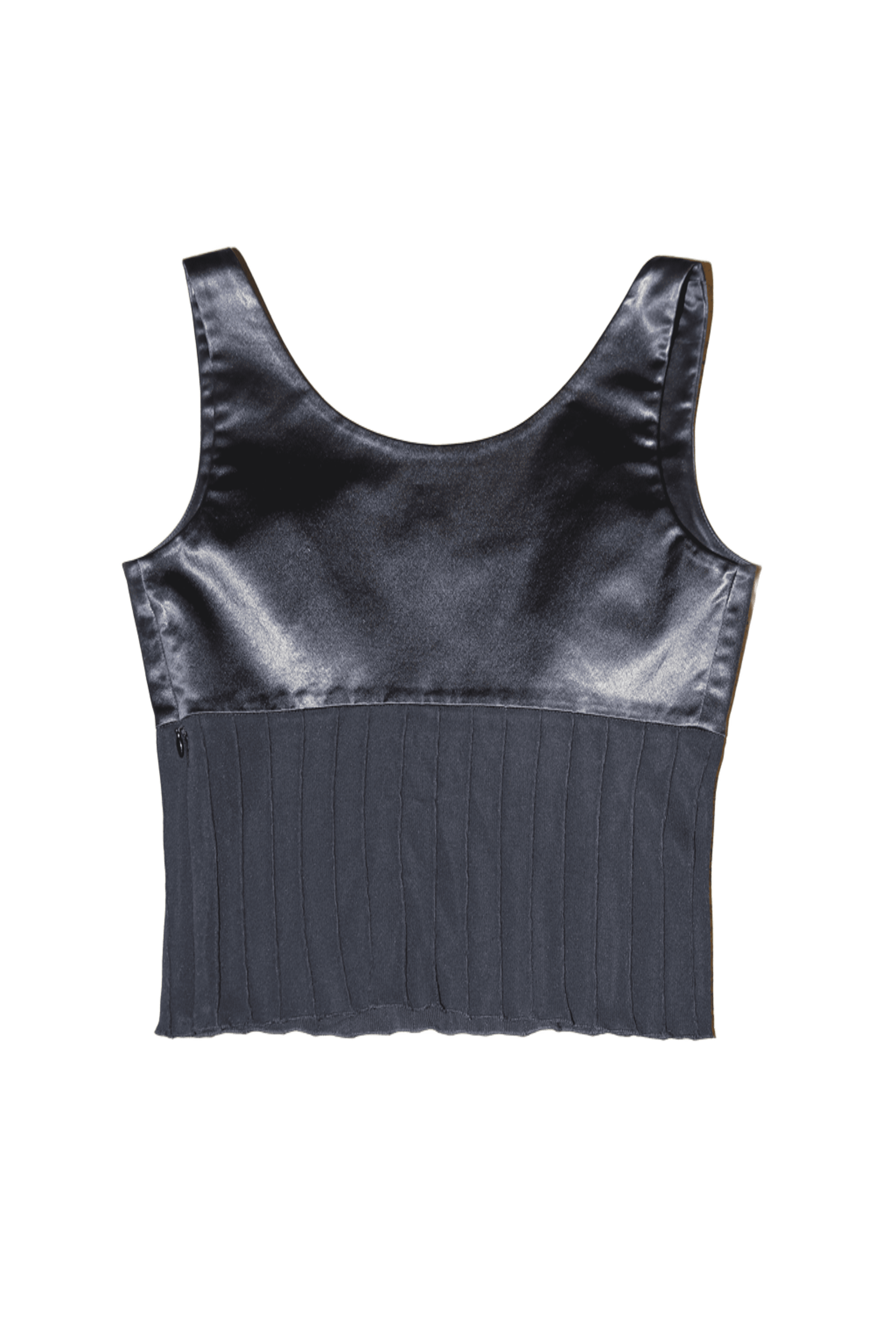 1990 CLAUDE MONTANA / CHUNKY SATIN SCULPTURE TOP WITH SUMMER KNIT