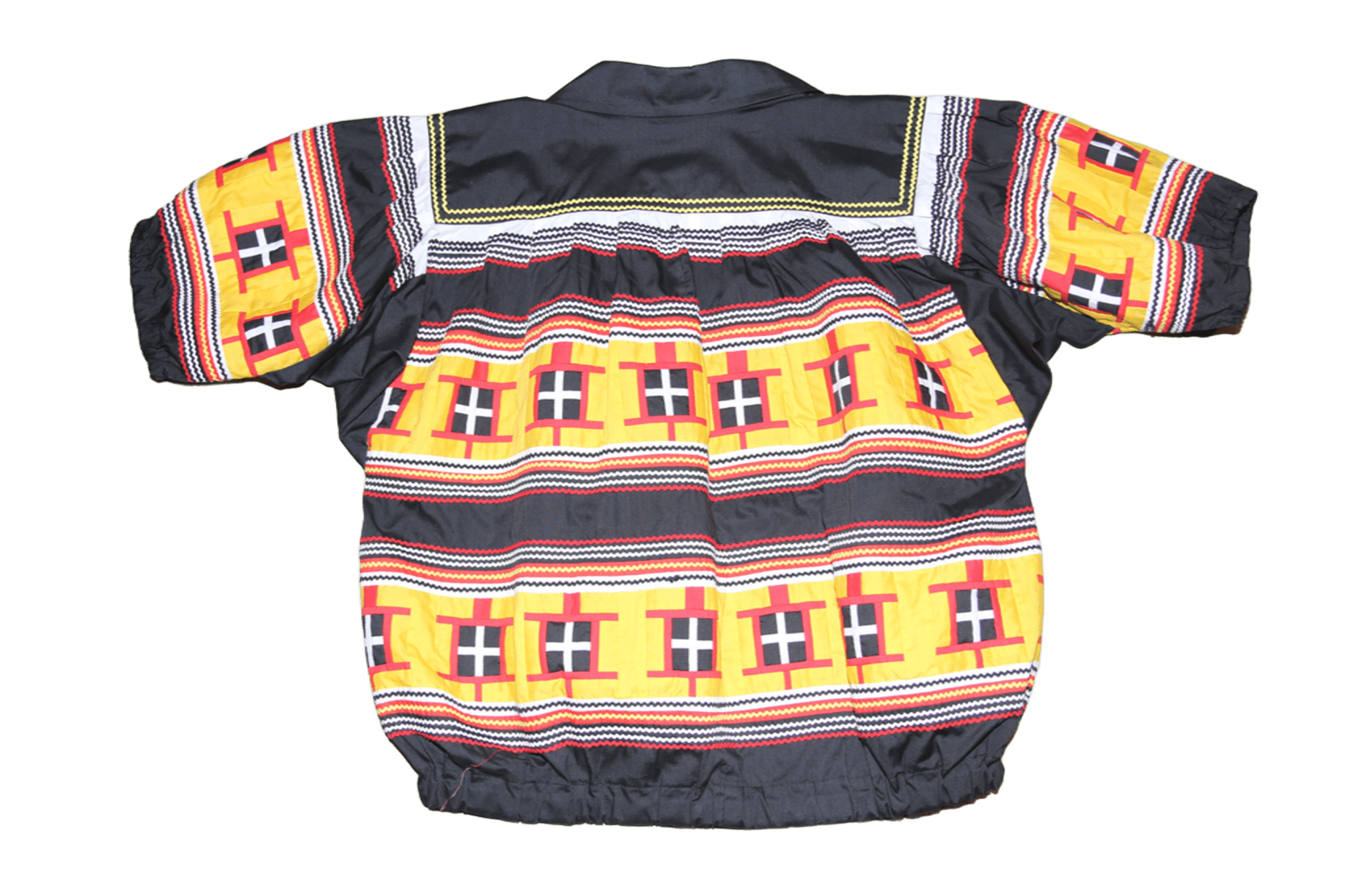 1980 VINTAGE / SHORT SLEEVE SEMINOLE INDIAN PATCH WORK JACKET
