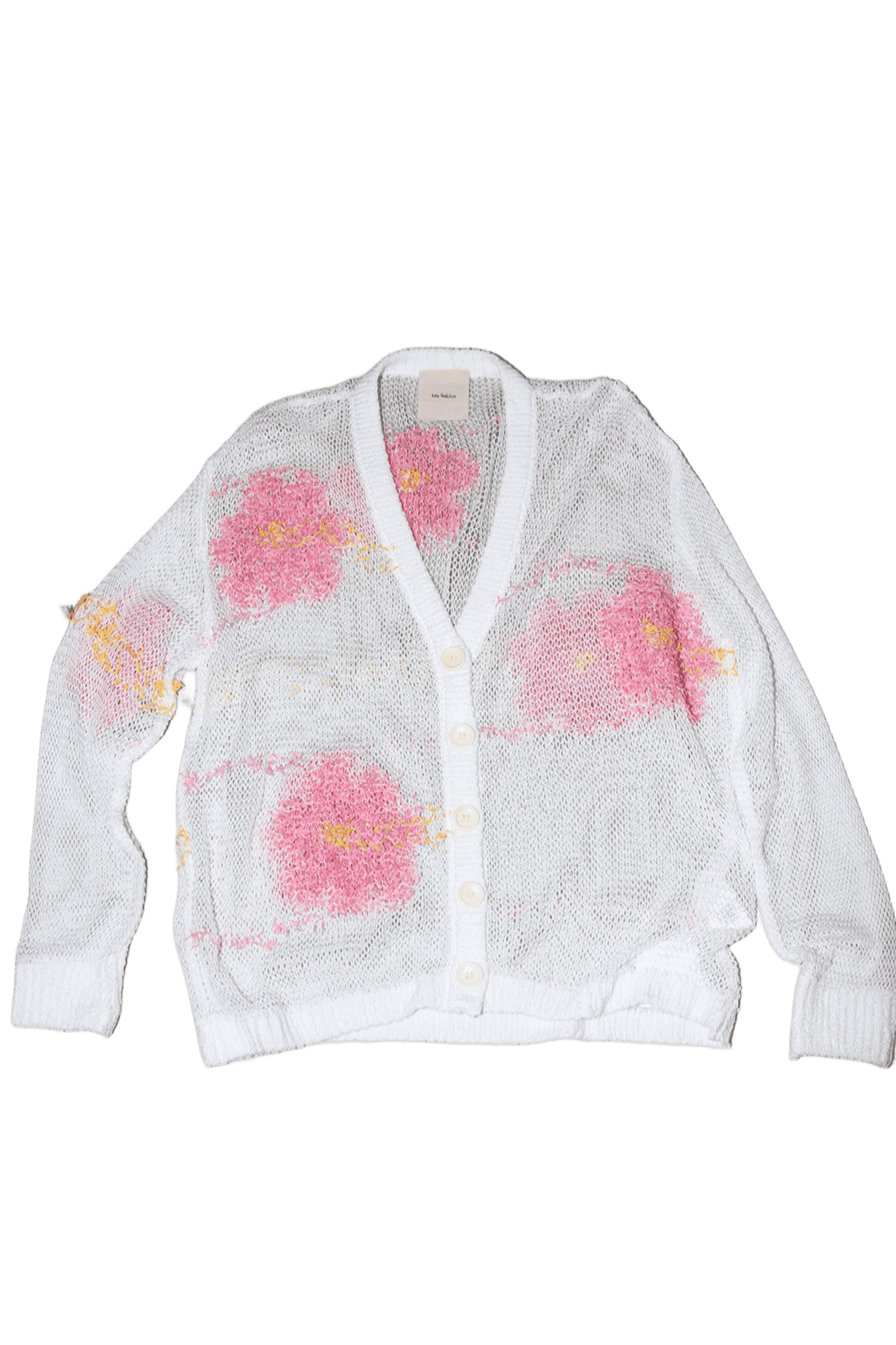 KOTA GUSHIKEN / FLOATING FLOWER WASHI CARDIGAN IN WHITE