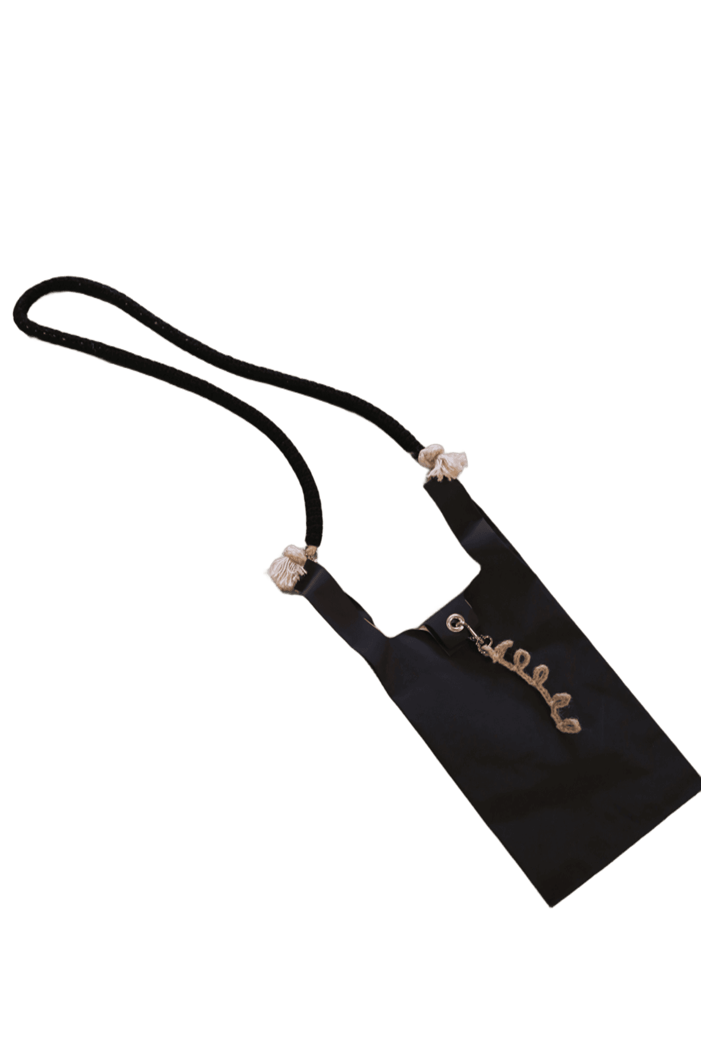 KOTA GUSHIKEN / REFLECTED CROCHET KOMBINI BAG IN BLACK