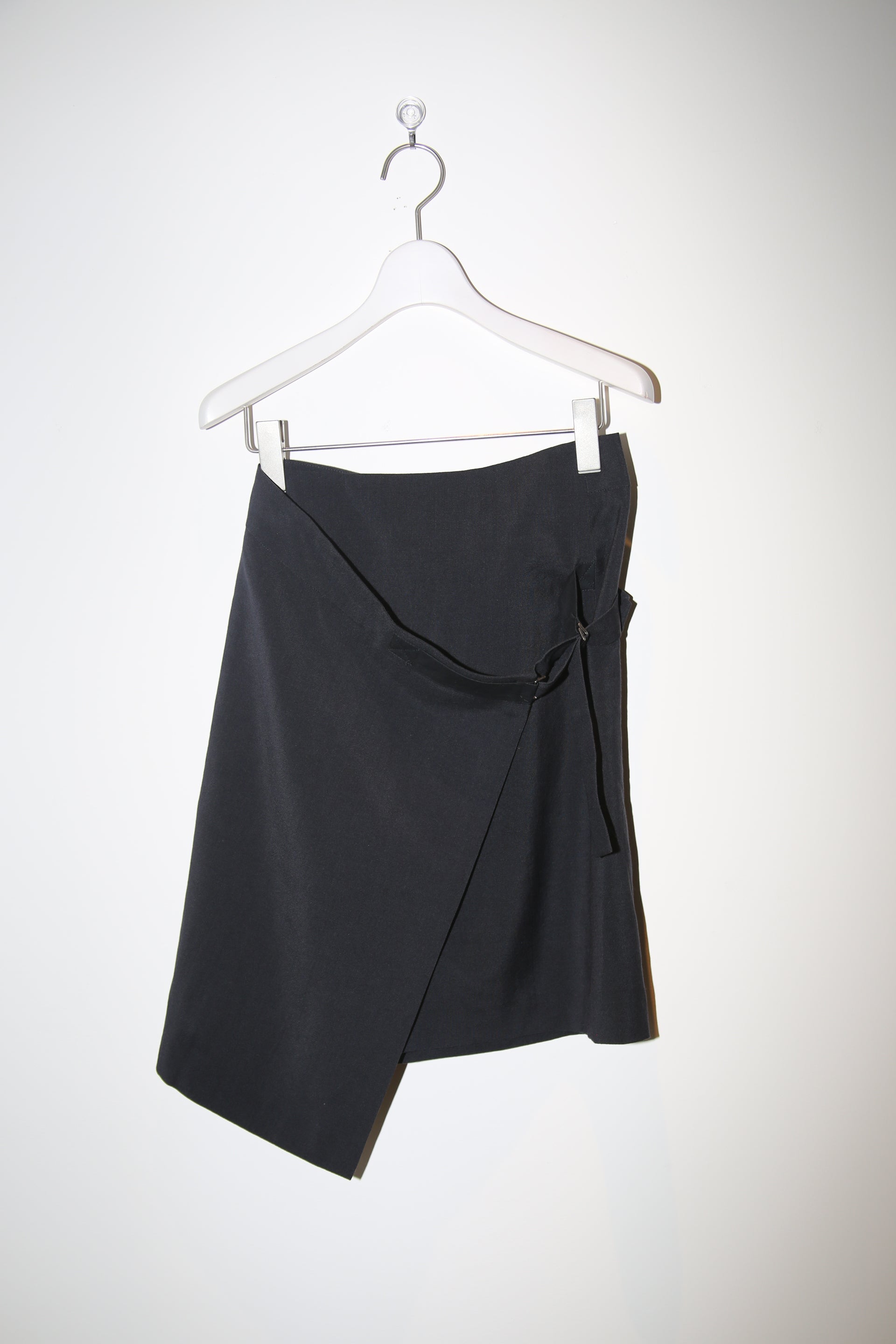 2000 HUSSEIN CHALAYAN / BELTED WRAP SKIRT IN WOOL