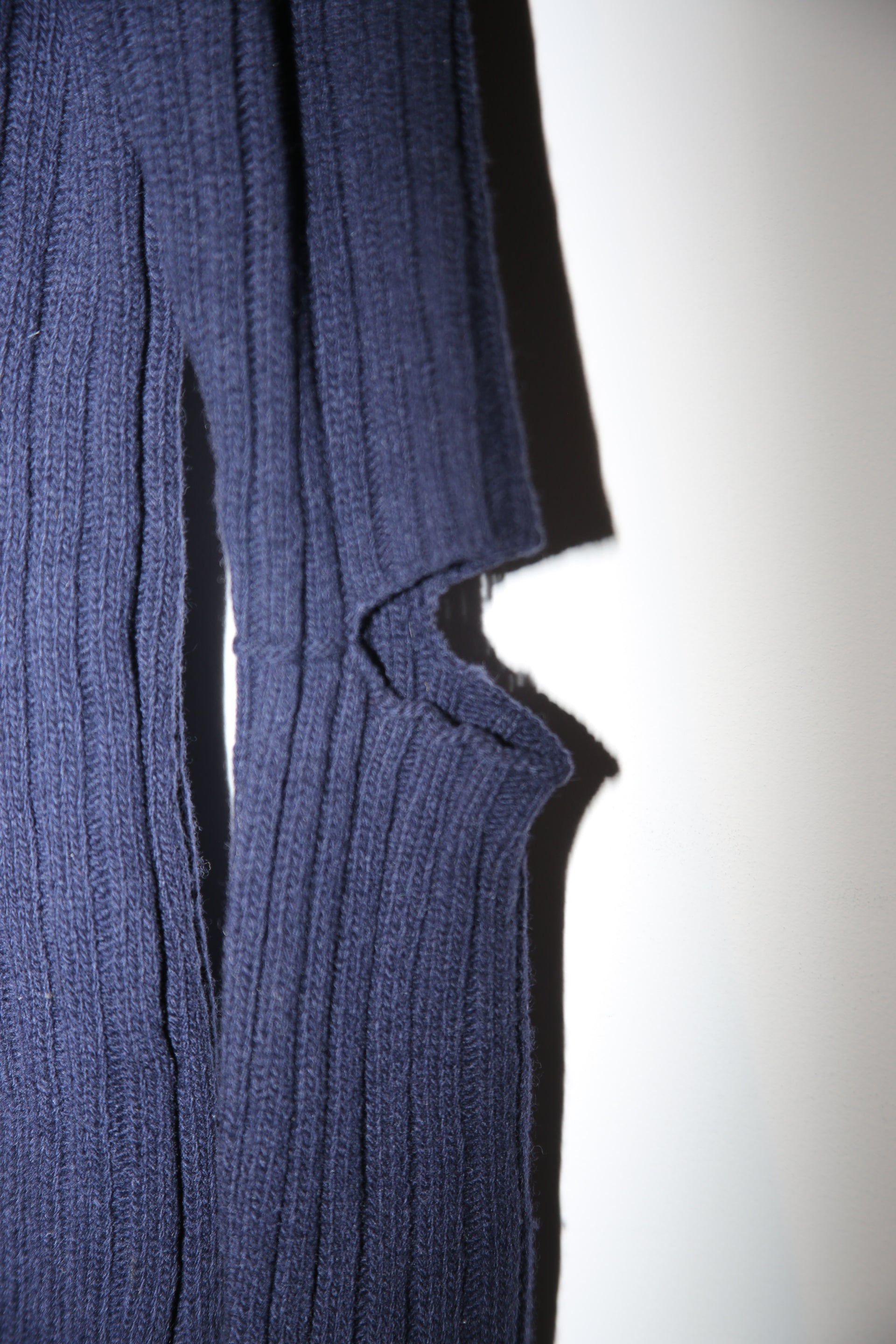 1997 HELMUT LANG / WOOL RIB KNIT SWEATER WITH SLASH ELBOW