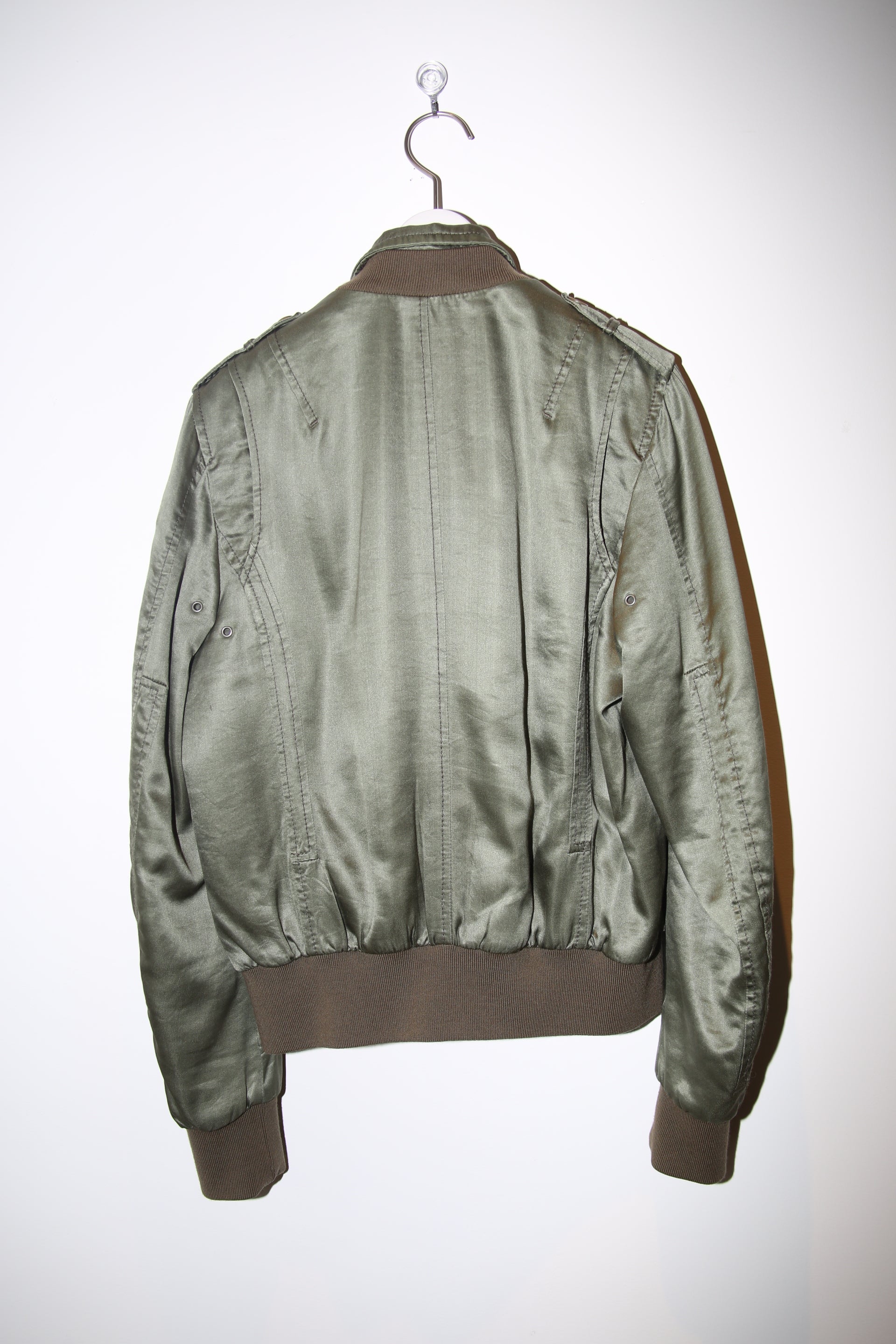 2000 NEIL BARETT / CONPACT FIT SILK SATIN BOMBER JACKET