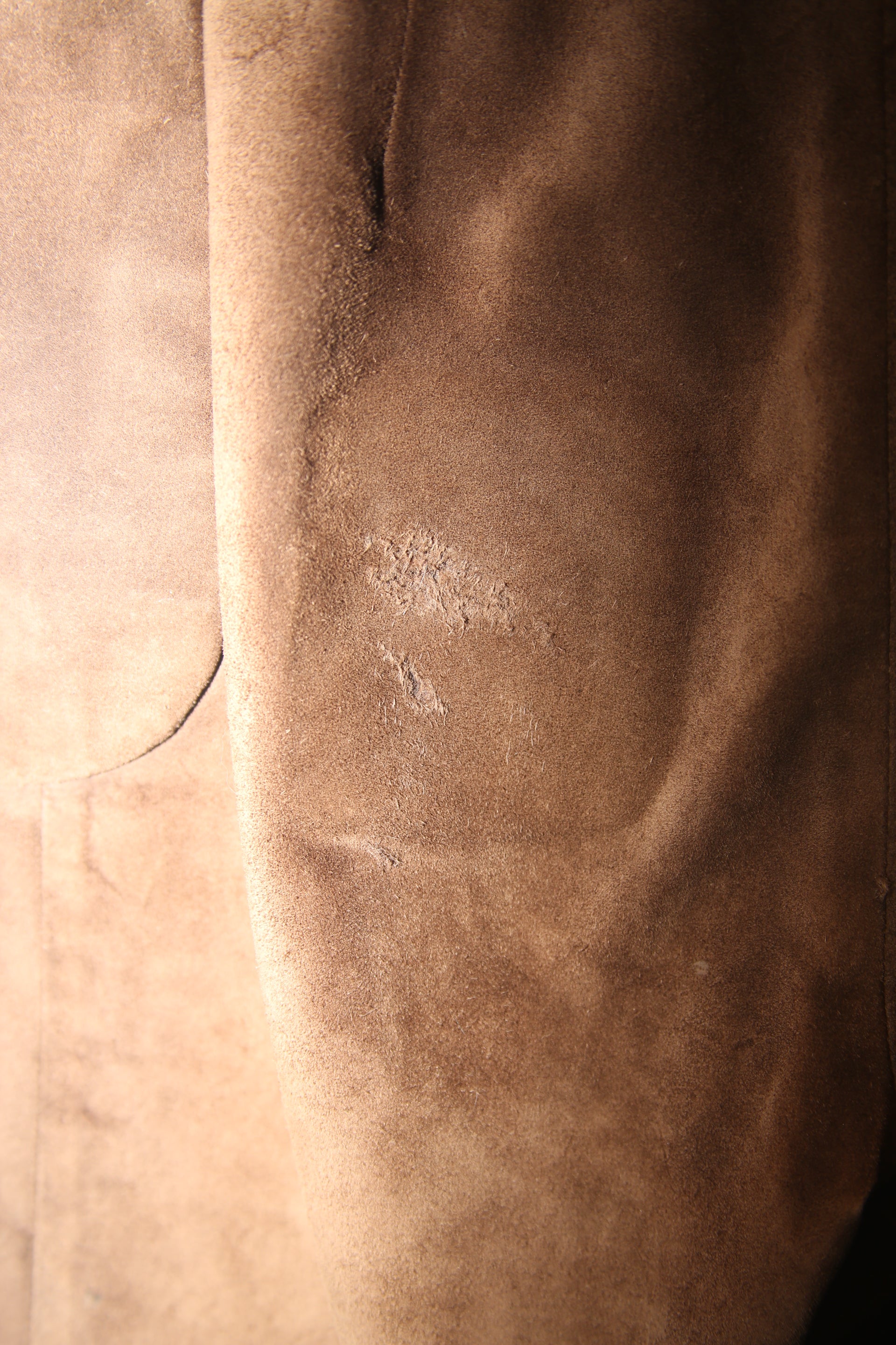 1990 MAISON MARTIN MARGIELA / SUEDE LEATHER TROUSER WITH WRAP PATCH POCKET