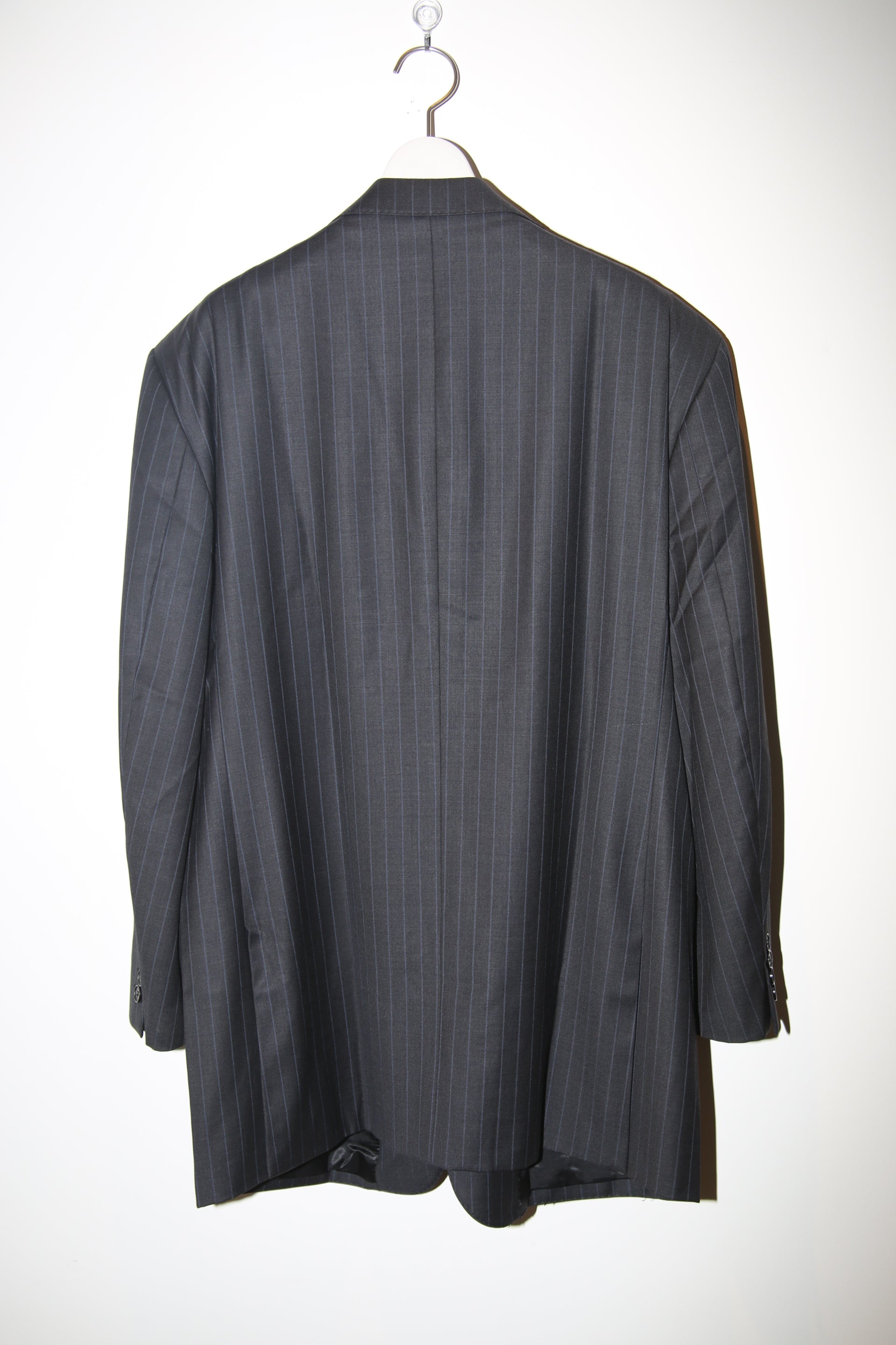 2000 HERMES / OVER SIZED CHORK STRIPE TAILORED JACKET IN WOOL : SIZE 54