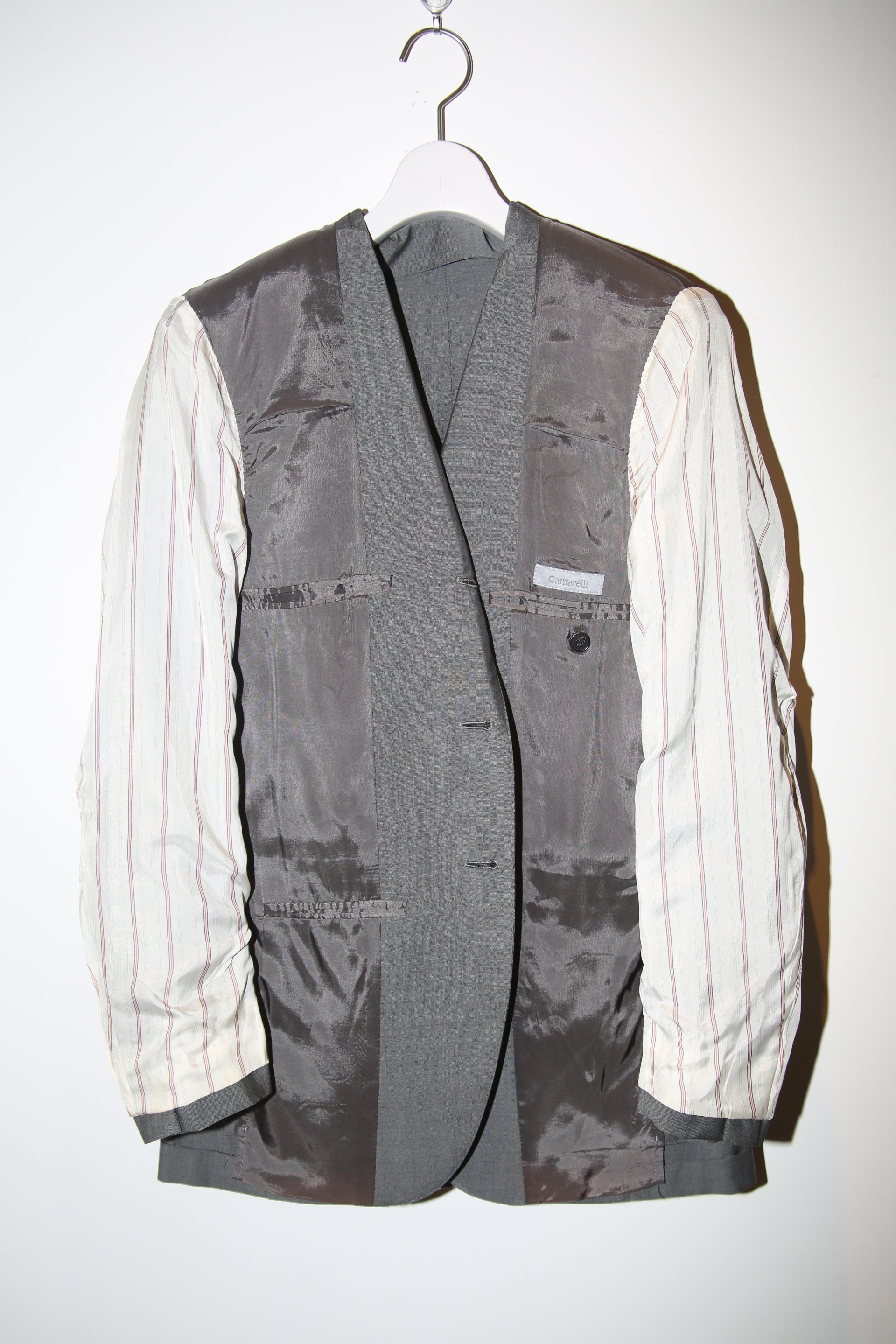 2010 CANTARELLI / WOOL TAILORED SUIT IN GREY : SIZE 44