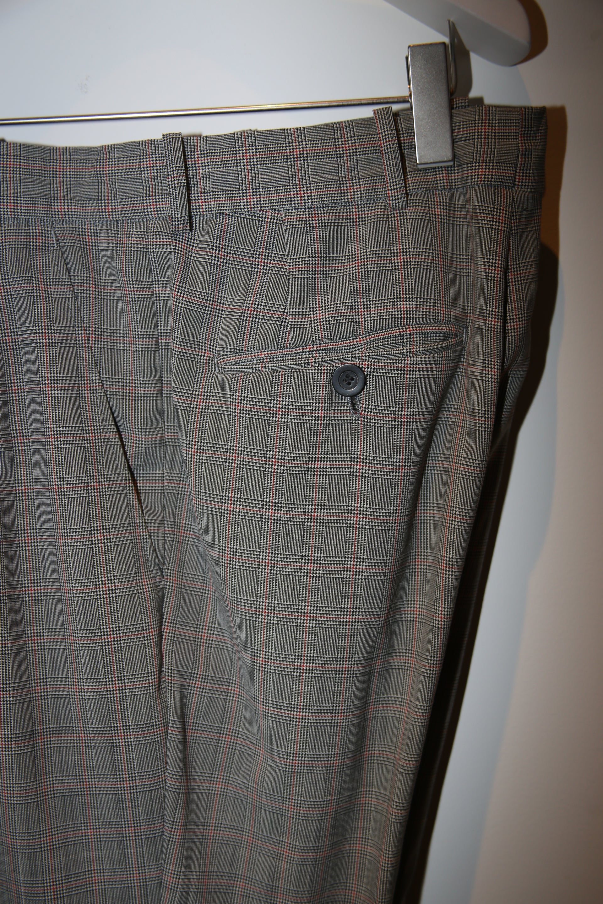 2000 DRIES VAN NOTEN / GLEN CHECK WOOL TAILORED JACKET IN GREY : SIZE 46