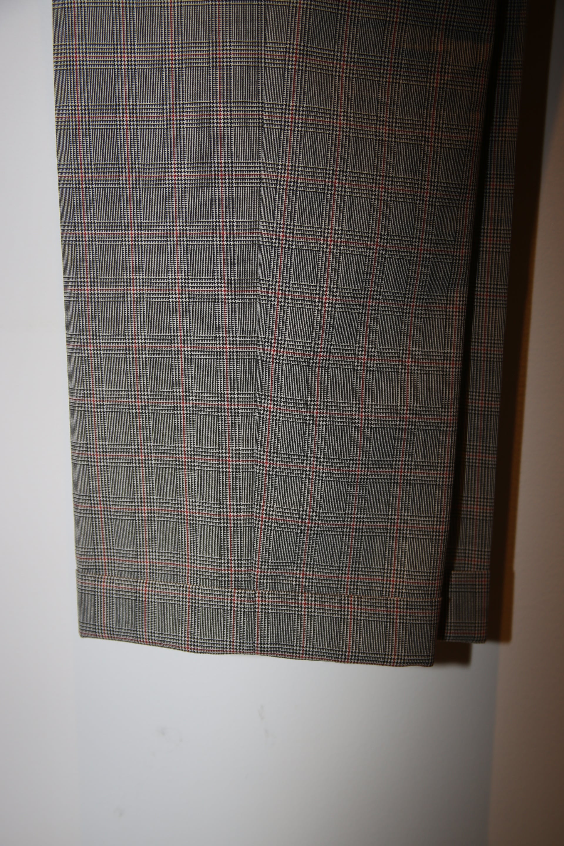 2000 DRIES VAN NOTEN / GLEN CHECK WOOL TAILORED JACKET IN GREY : SIZE 46