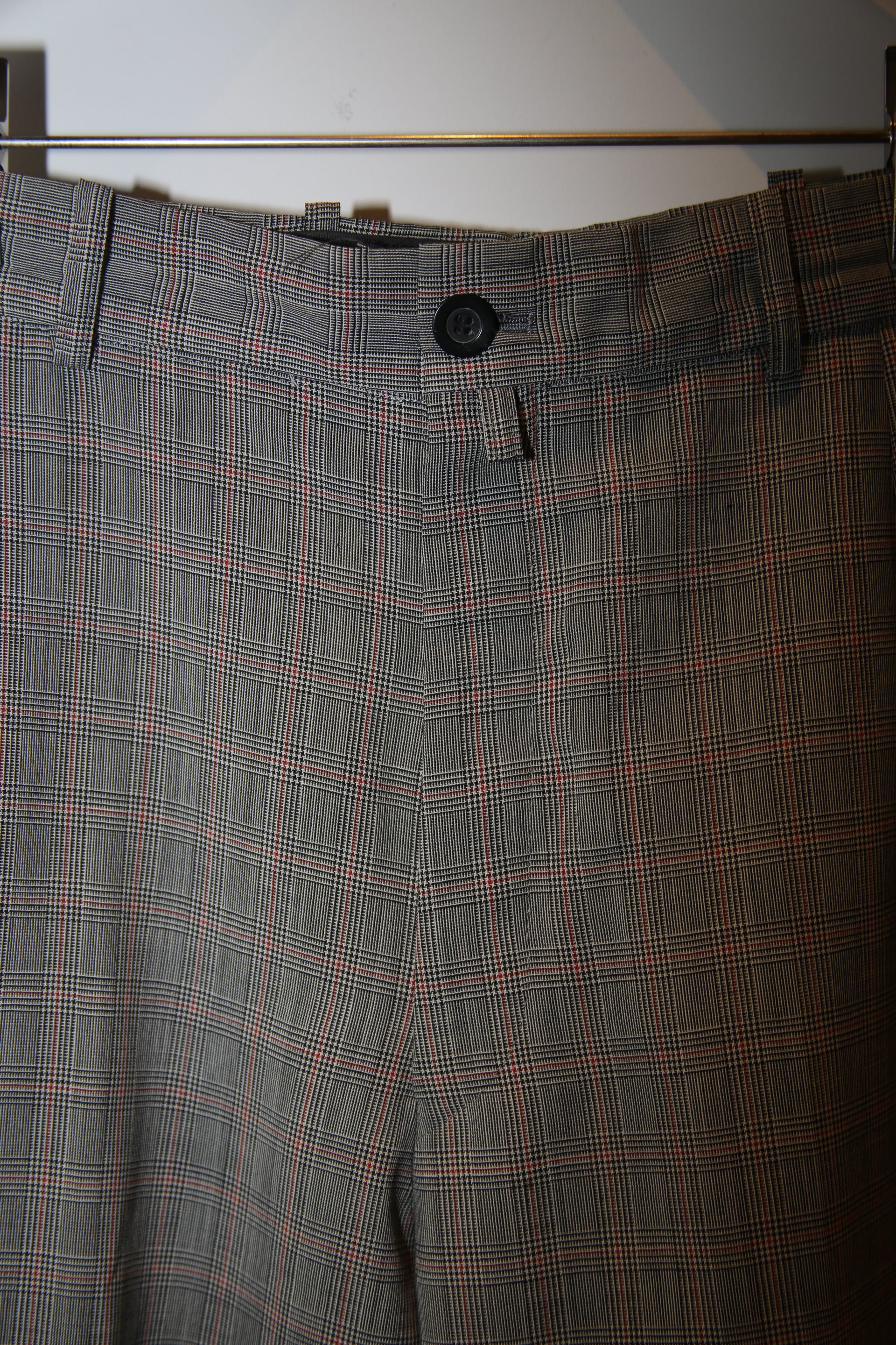 2000 DRIES VAN NOTEN / GLEN CHECK WOOL TAILORED JACKET IN GREY : SIZE 46