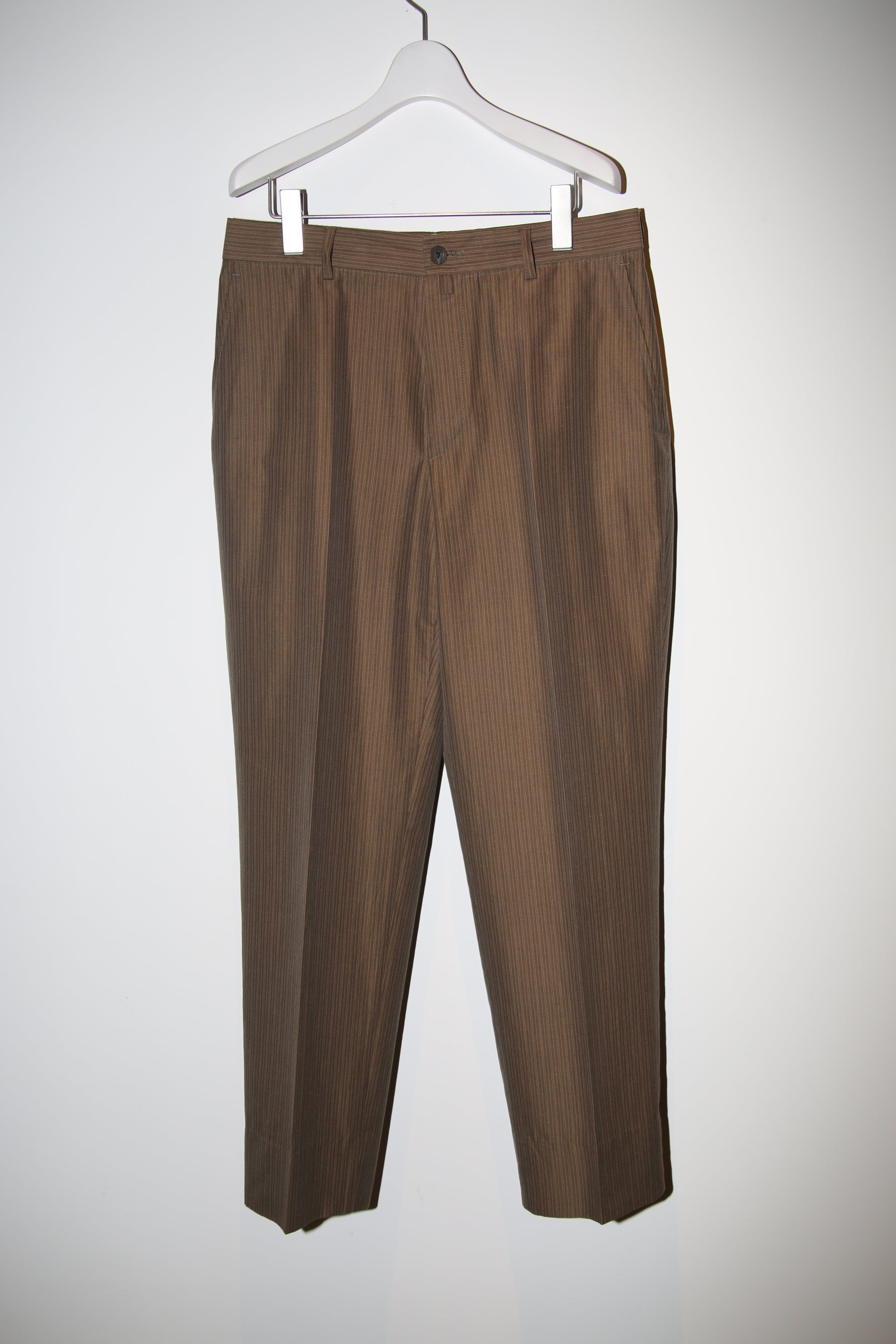 1990 DRIES VAN NOTEN / COTTON TAILORED SUIT IN MOCA BROWN : SIZE50