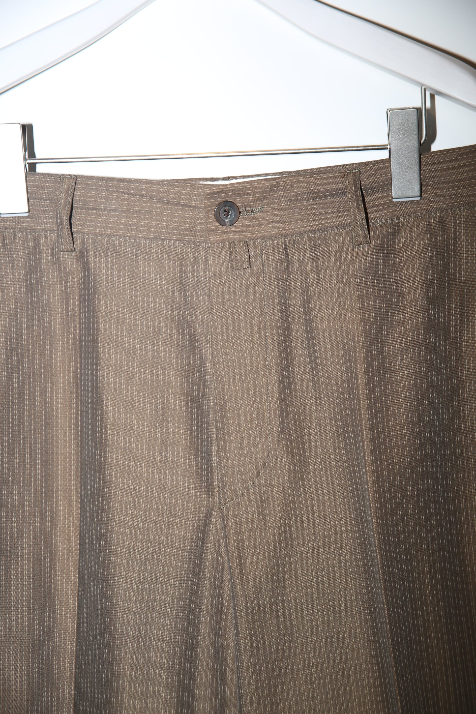 1990 DRIES VAN NOTEN / COTTON TAILORED SUIT IN MOCA BROWN : SIZE50