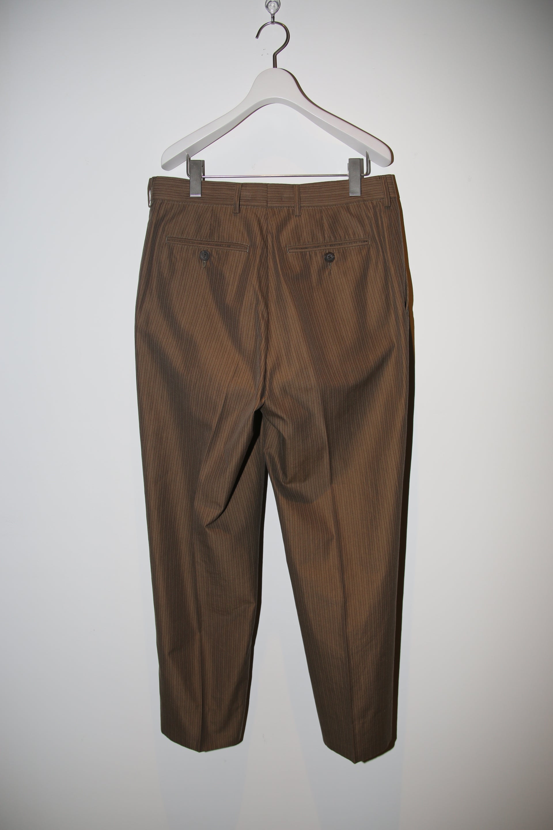1990 DRIES VAN NOTEN / COTTON TAILORED SUIT IN MOCA BROWN : SIZE50