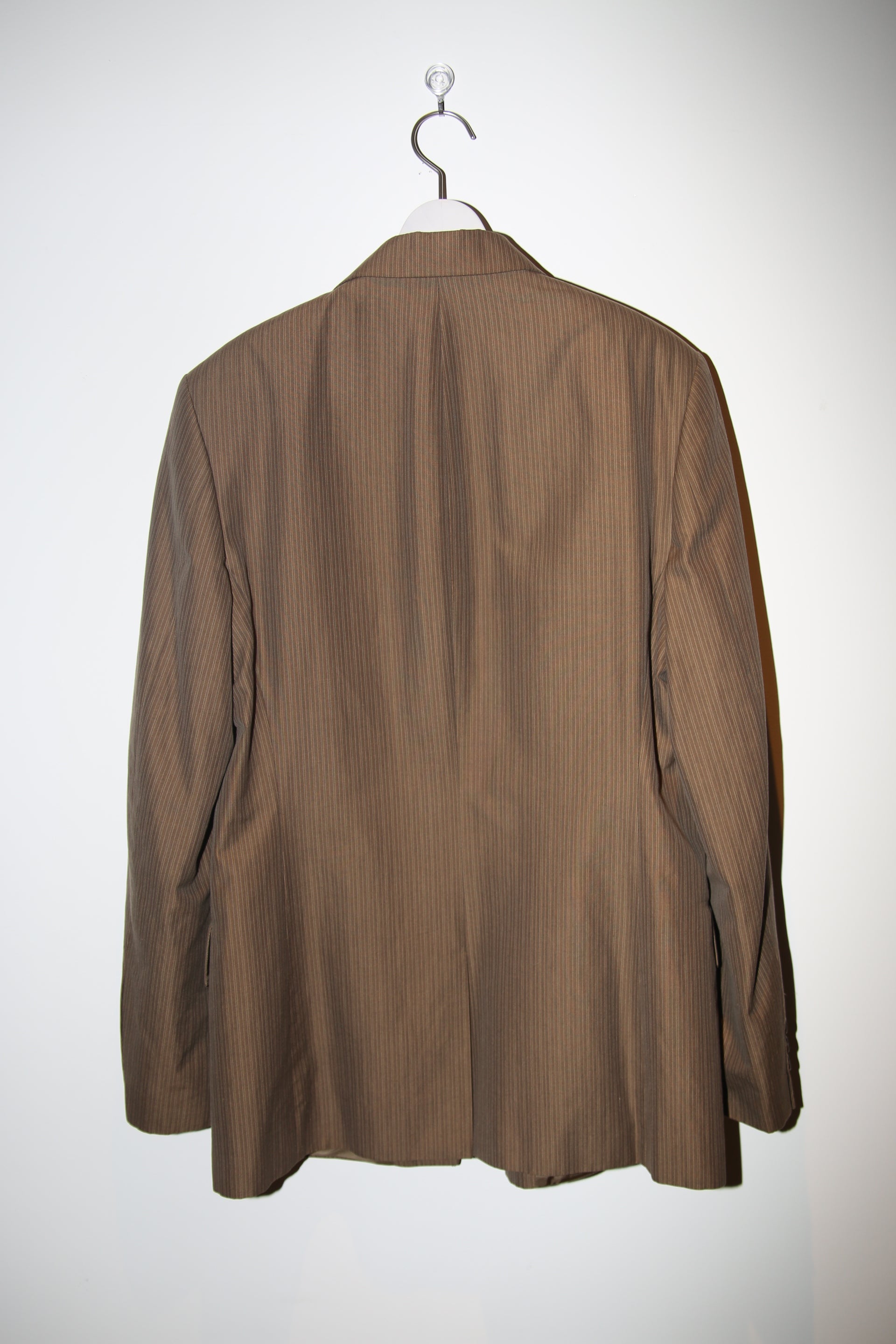 1990 DRIES VAN NOTEN / COTTON TAILORED SUIT IN MOCA BROWN : SIZE50