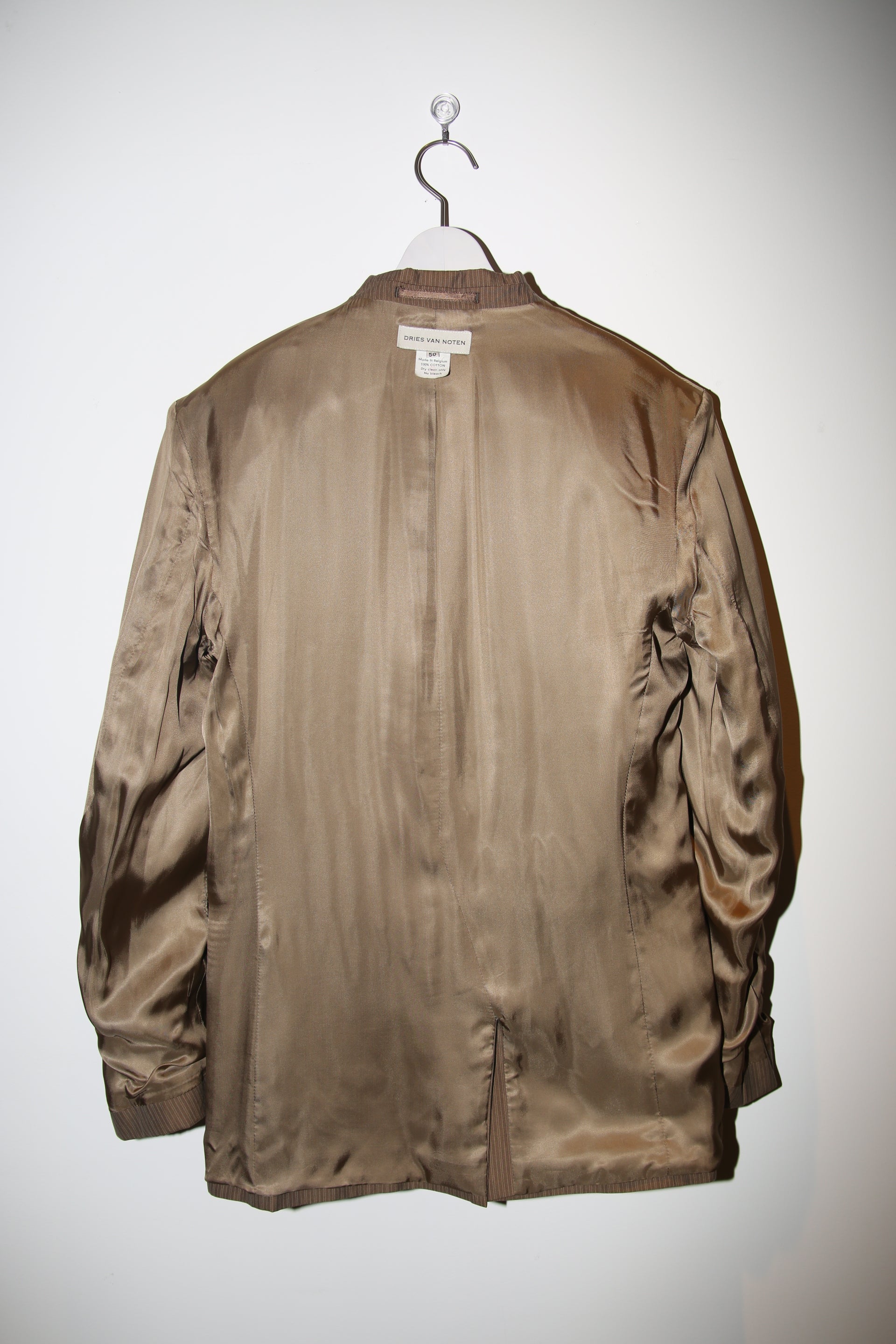 1990 DRIES VAN NOTEN / COTTON TAILORED SUIT IN MOCA BROWN : SIZE50