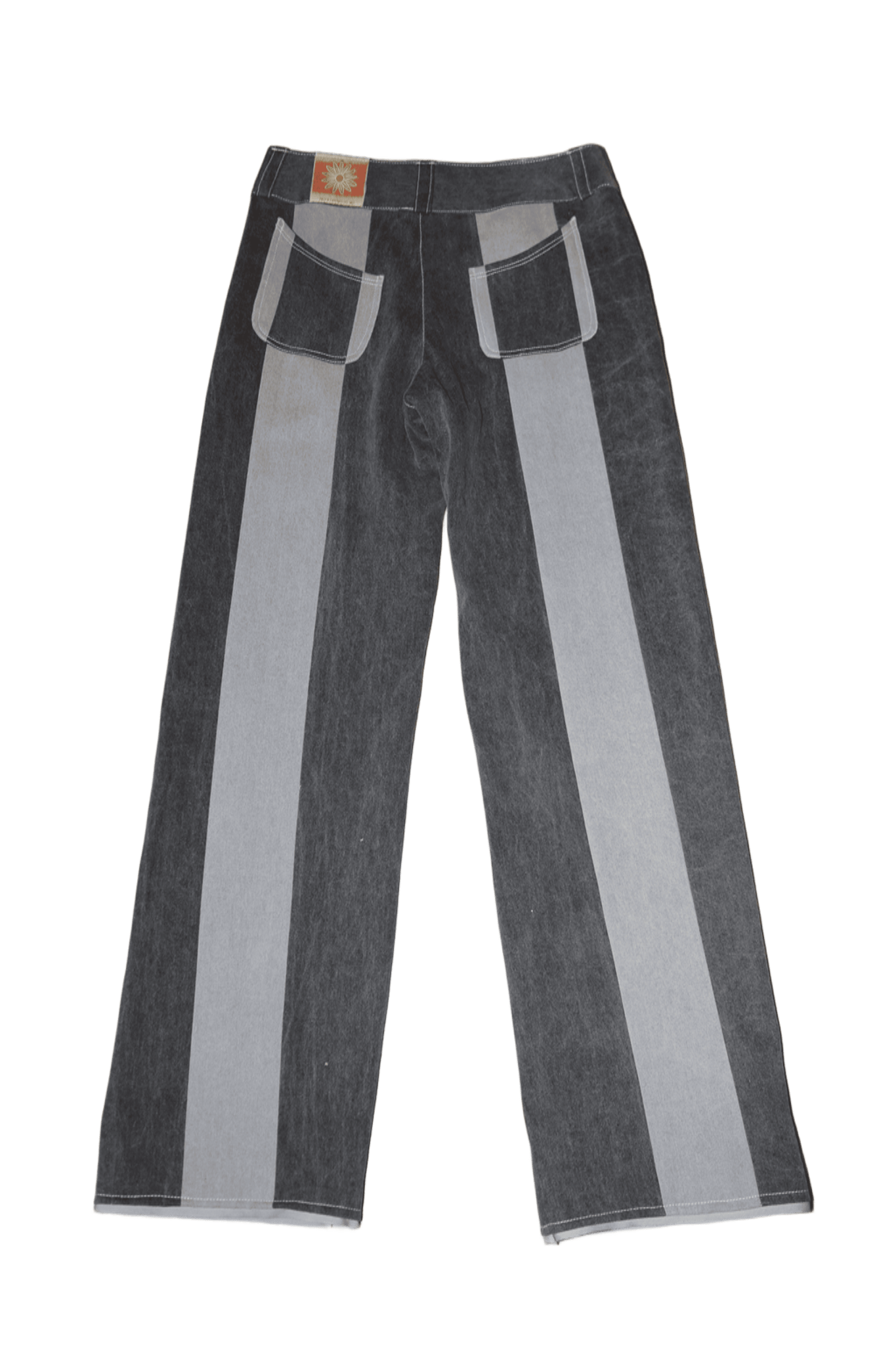 PAULA CANOVAS DEL VAS / STRIPE JEANS IN GRAY DENIM