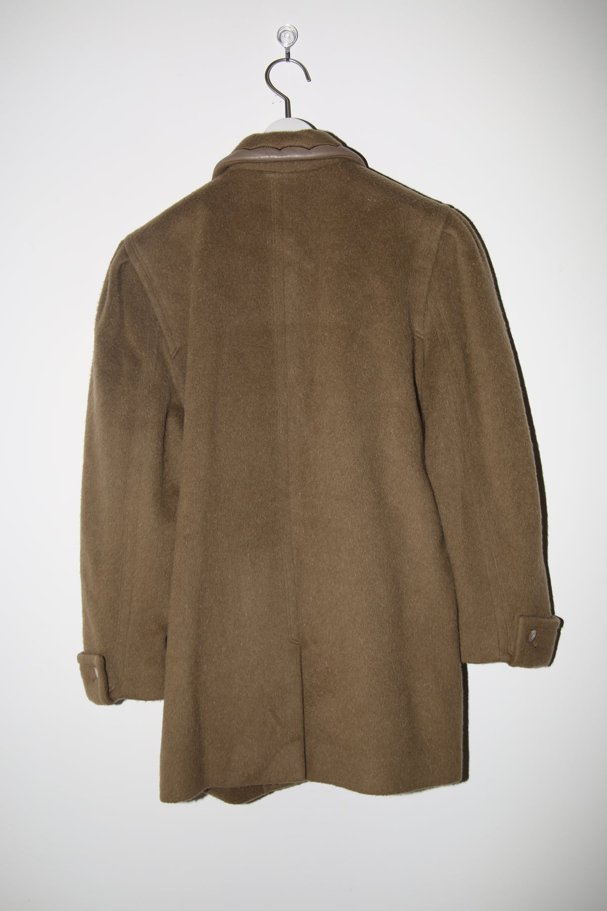 1980 VINTAGE / ALPACA WOOL JACKET WITH LEATHER PIPING