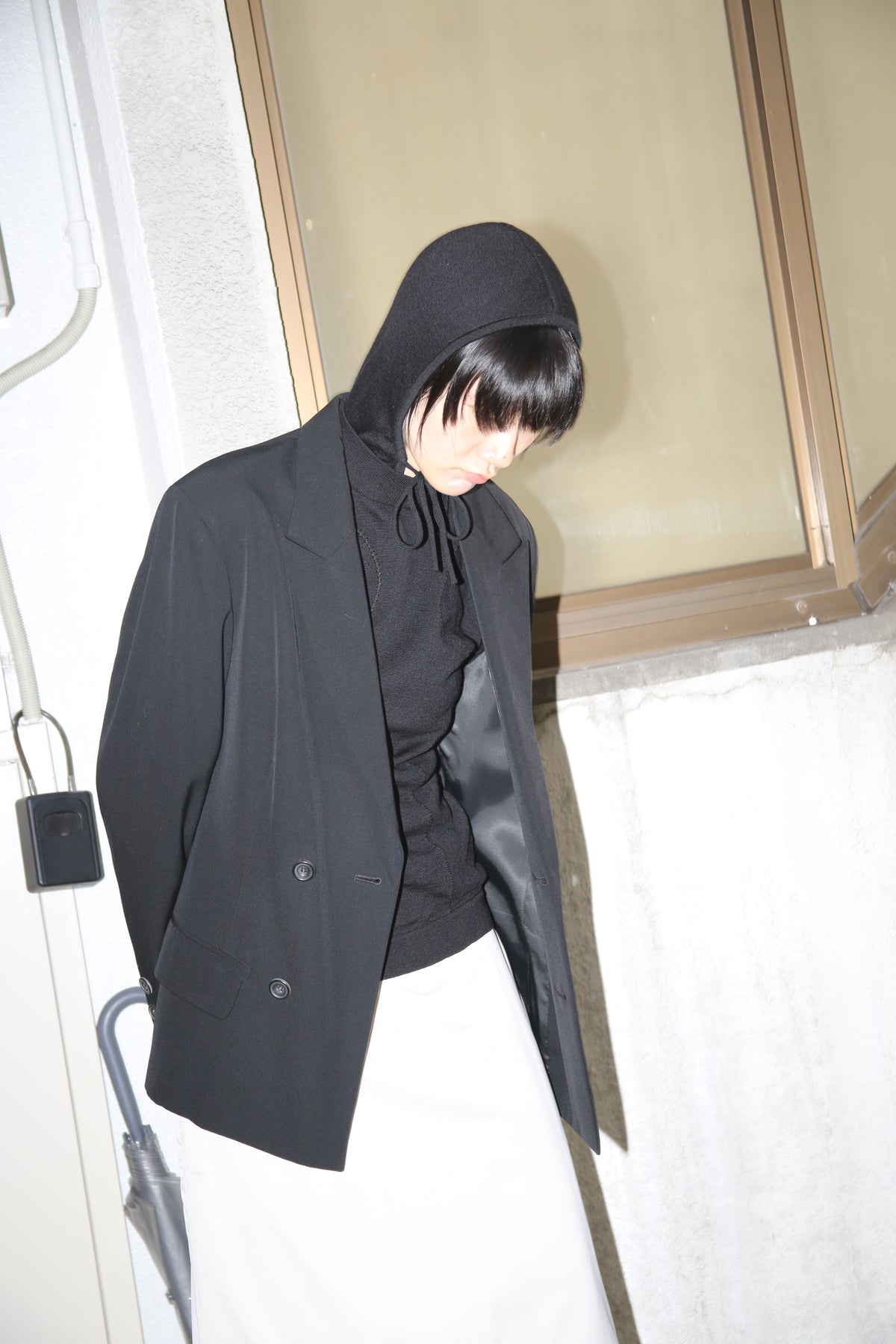 1980 YOHJI YAMAMOTO / DOUBLE BREASTED TAILORED JACKET IN WOOL GABADINE