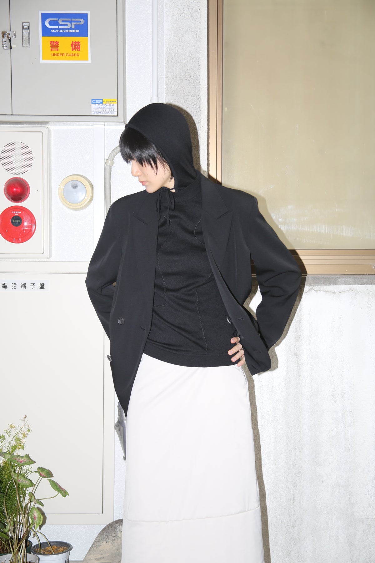 1980 YOHJI YAMAMOTO / DOUBLE BREASTED TAILORED JACKET IN WOOL GABADINE