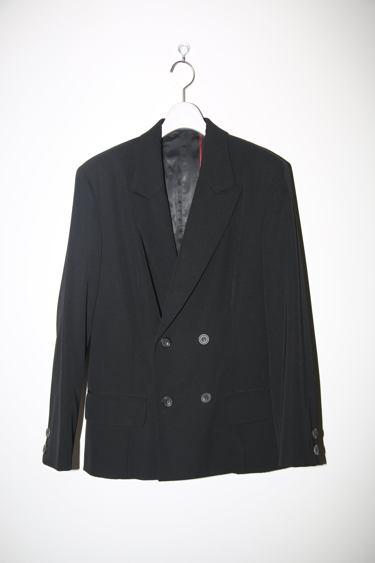 1980 YOHJI YAMAMOTO / DOUBLE BREASTED TAILORED JACKET IN WOOL GABADINE