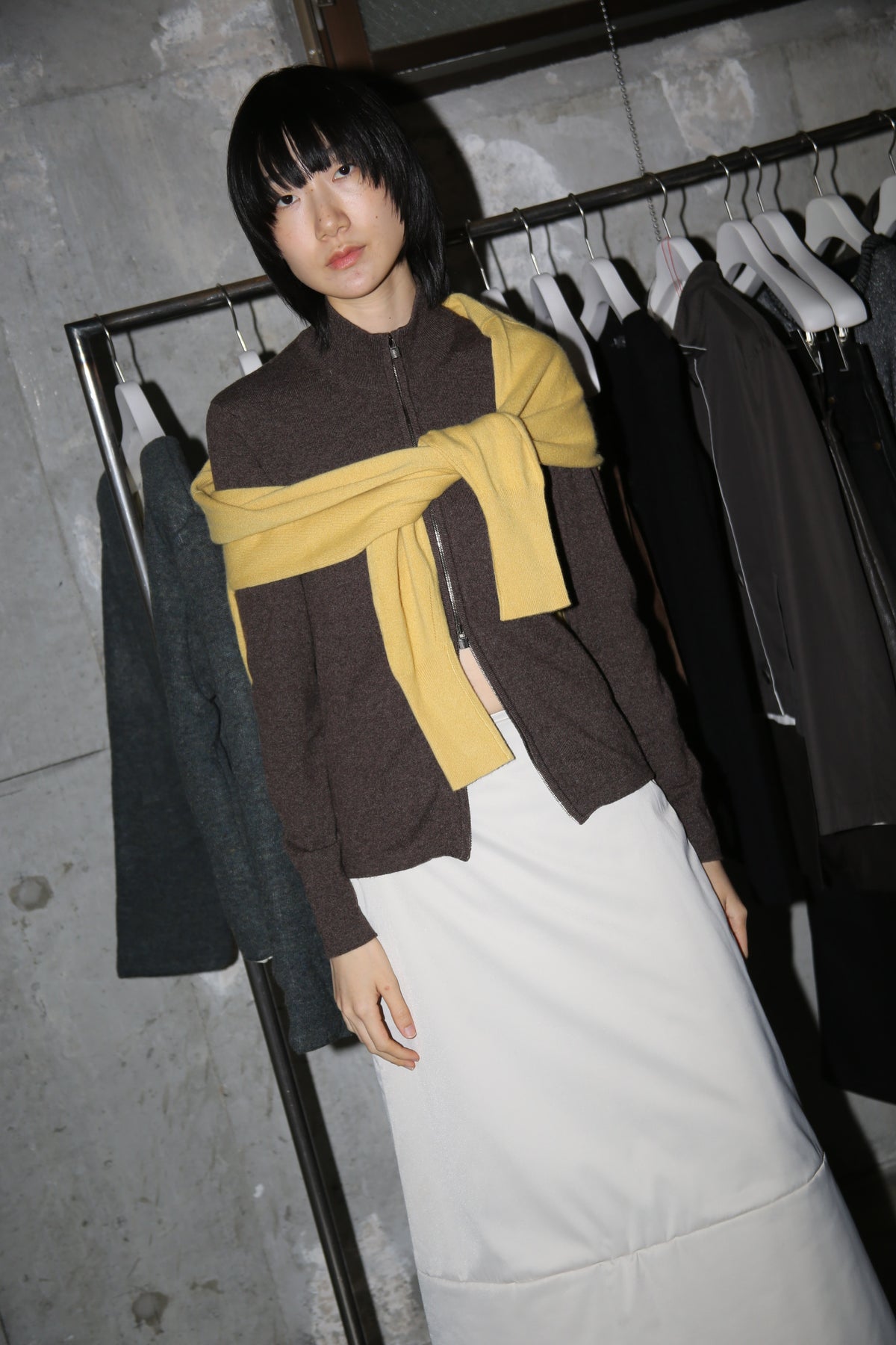 2000 HERMES BY JEAN PAUL GAULTIER / CASHMERE DRIVERS SWEATER WITH DOUBLE CADENA ZIPPER