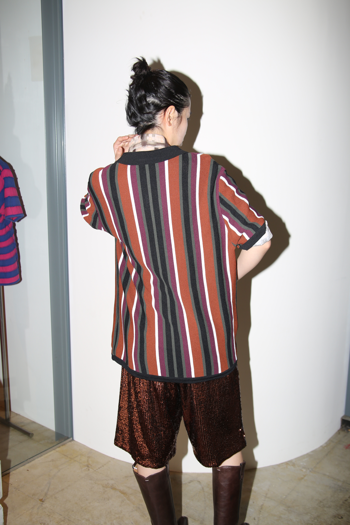 2000 VINTAGE / SUMMER KNIT POLO SHIRT IN STRIPE