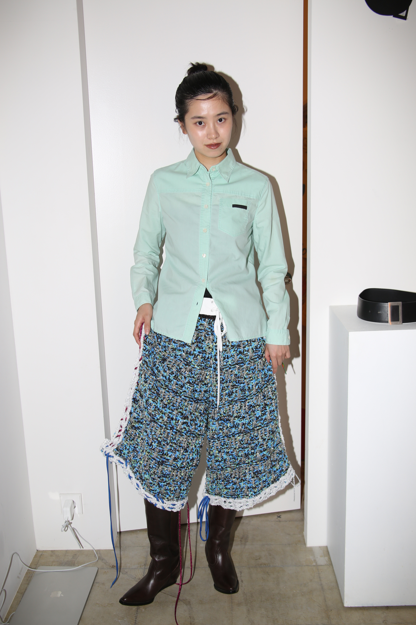 2010 PRADA / DOUBLE STITCH COTTON SHIRT IN MINT