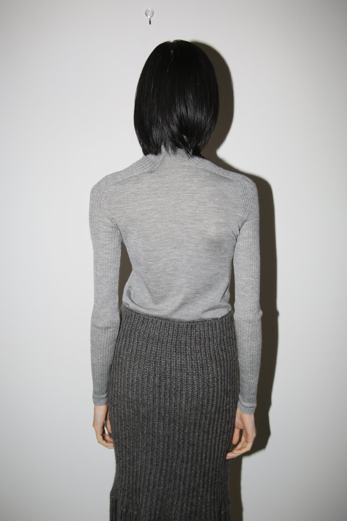 JIL SANDER / HIGH NECK SILK CASHMERE KNIT SWEATER