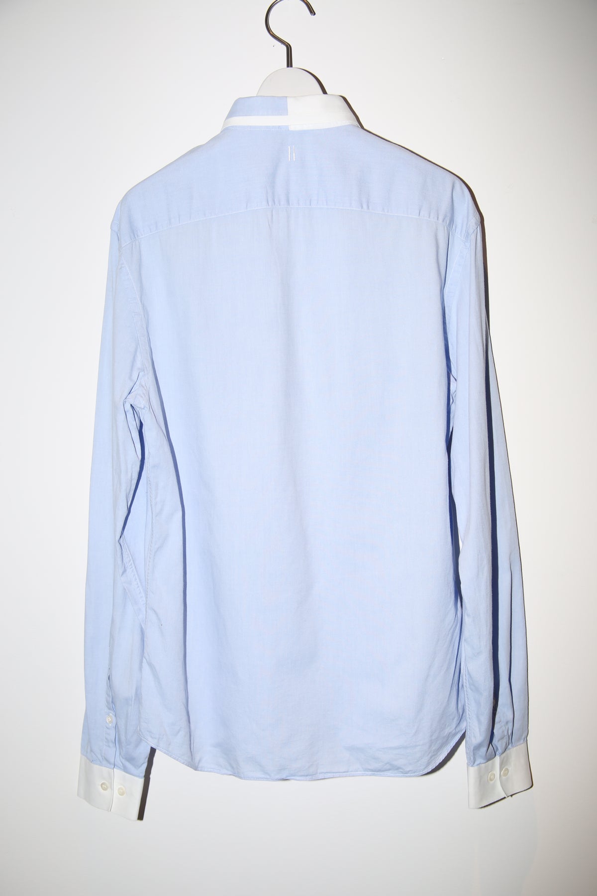 2000 NEIL BARRETT / ASSYMMETRY CLERIC COLLAR SHIRT IN COTTON