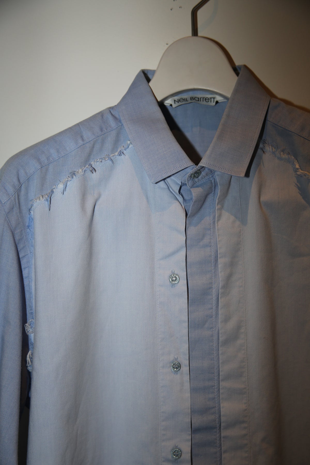 2000 NEIL BARRETT / LAYER PANEL DRESS SHIRT IN COTTON