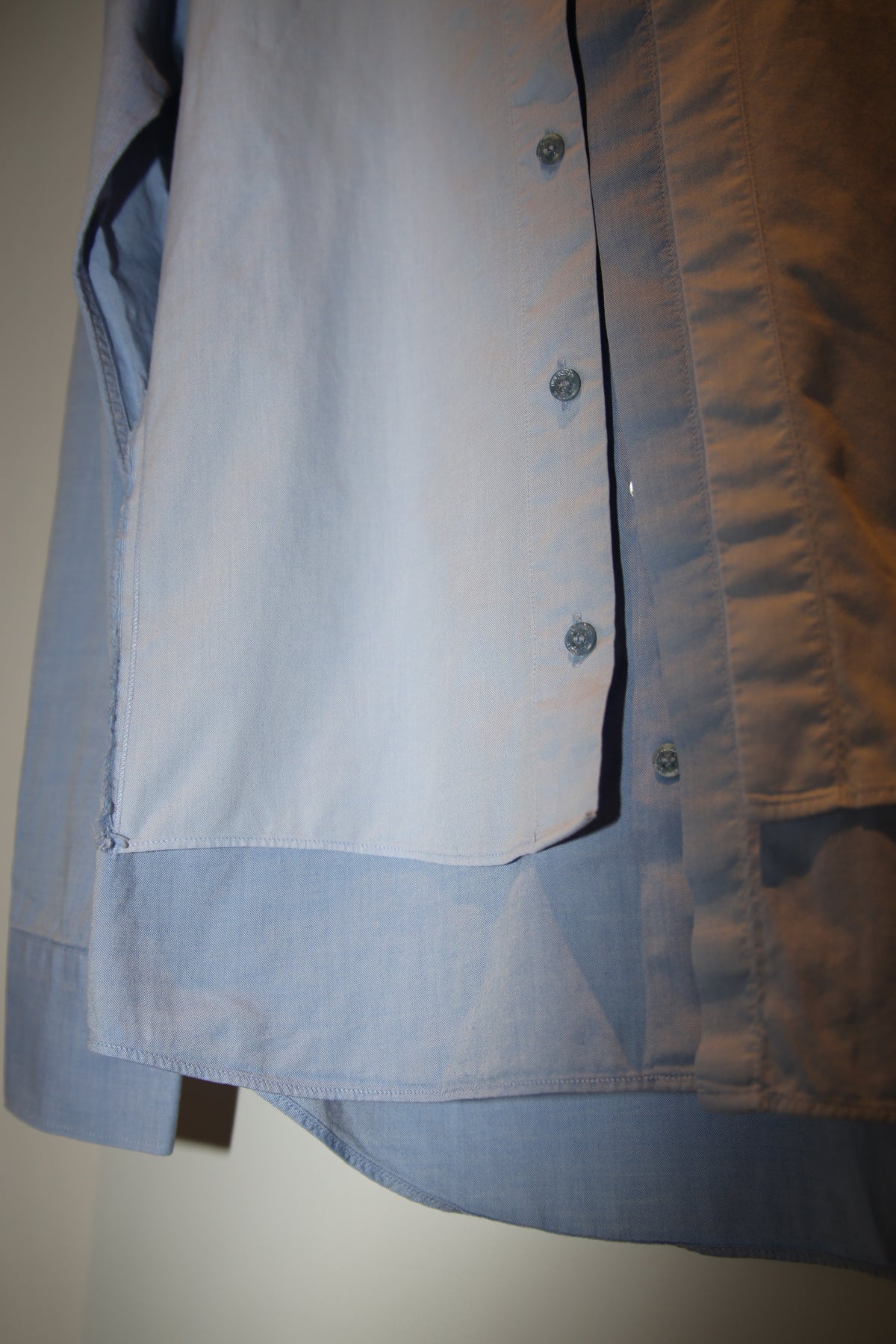 2000 NEIL BARRETT / LAYER PANEL DRESS SHIRT IN COTTON